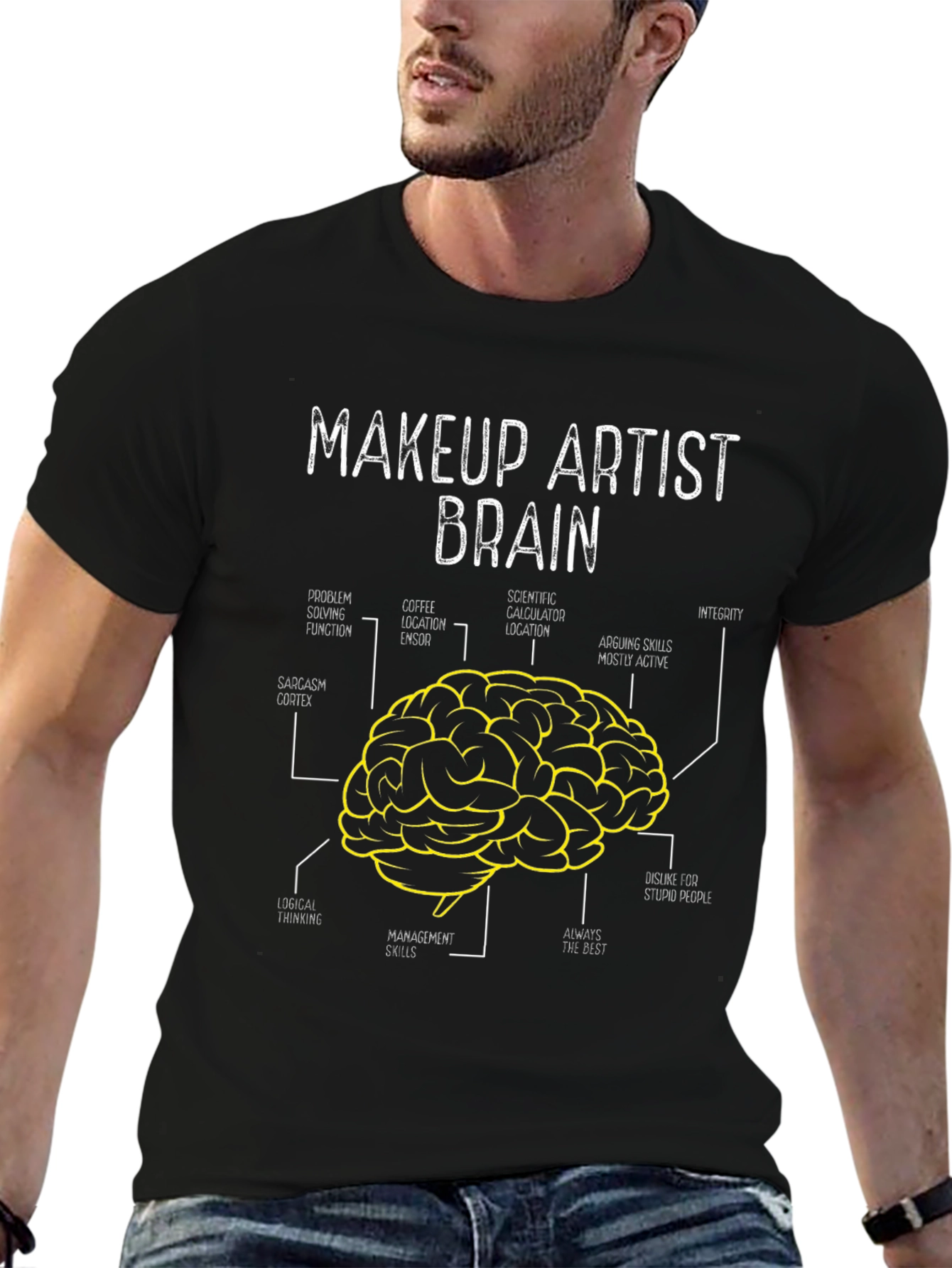 Makeup Artist Brain T-Shirt Funny Gift
