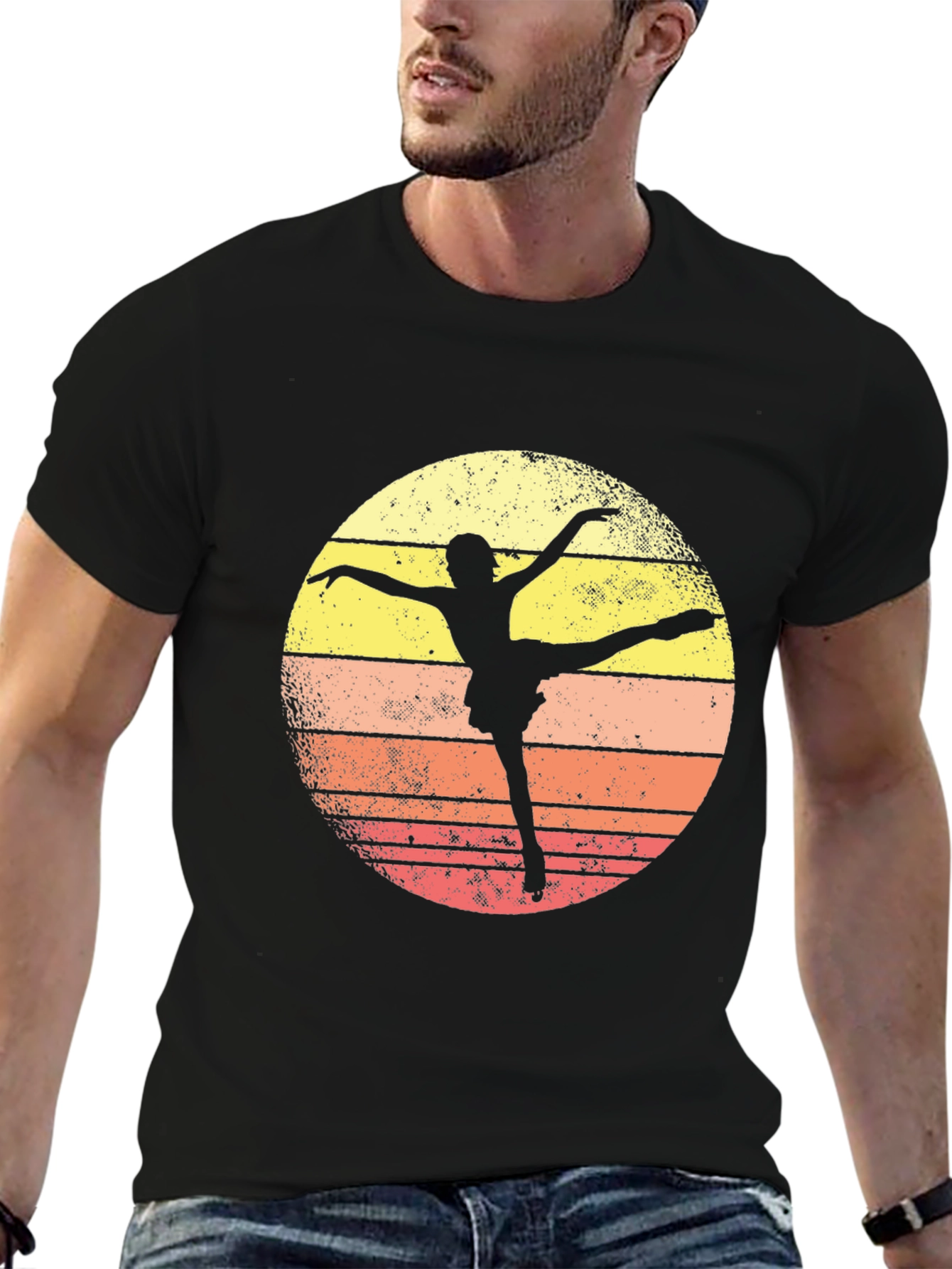 Ballet Dancer Sunset Graphic Tee - Black