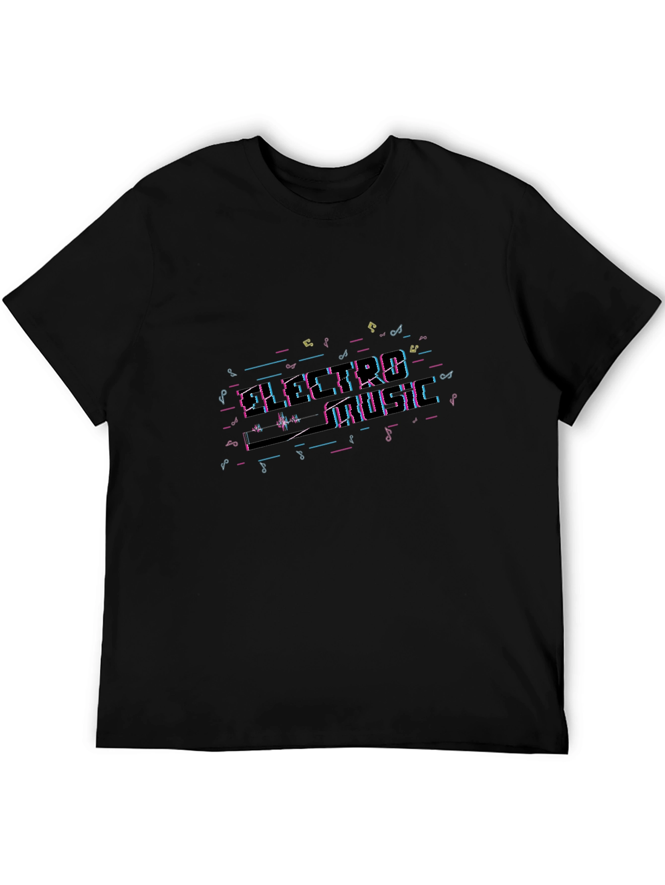Electro Music T-Shirt - Black Crew Neck Tee