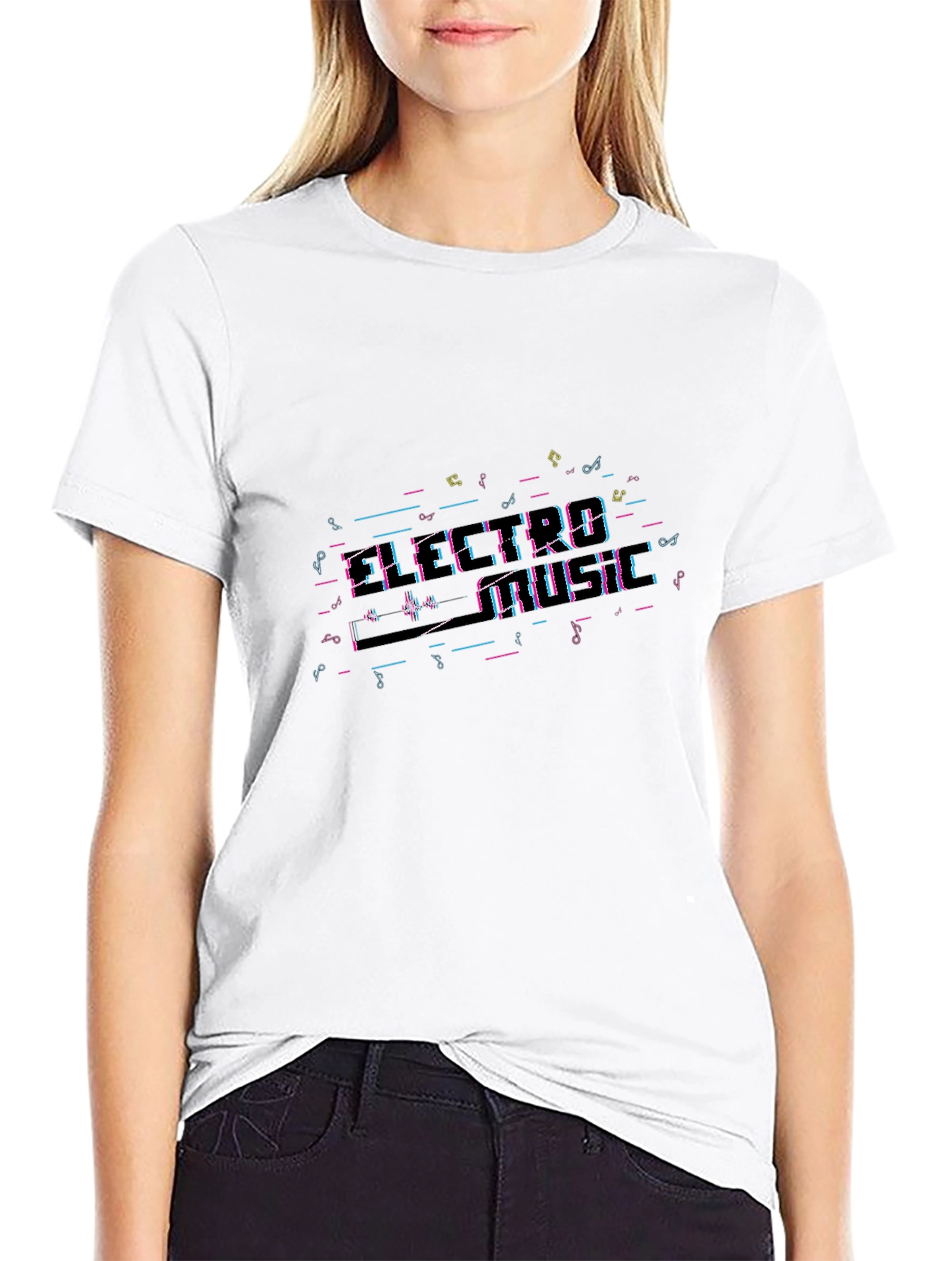 Electro Music T-Shirt - Black Crew Neck Tee