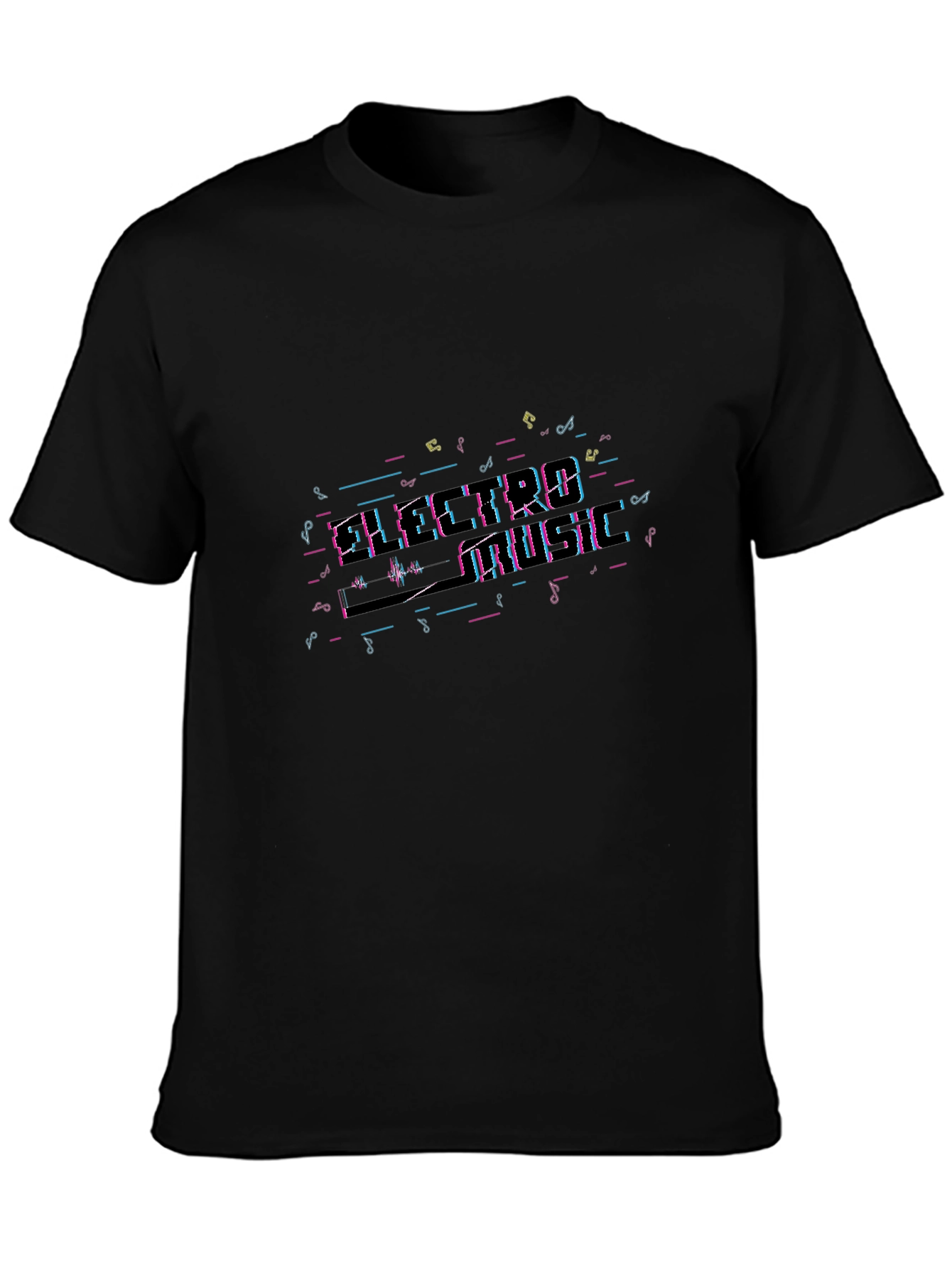 Electro Music T-Shirt - Black Crew Neck Tee