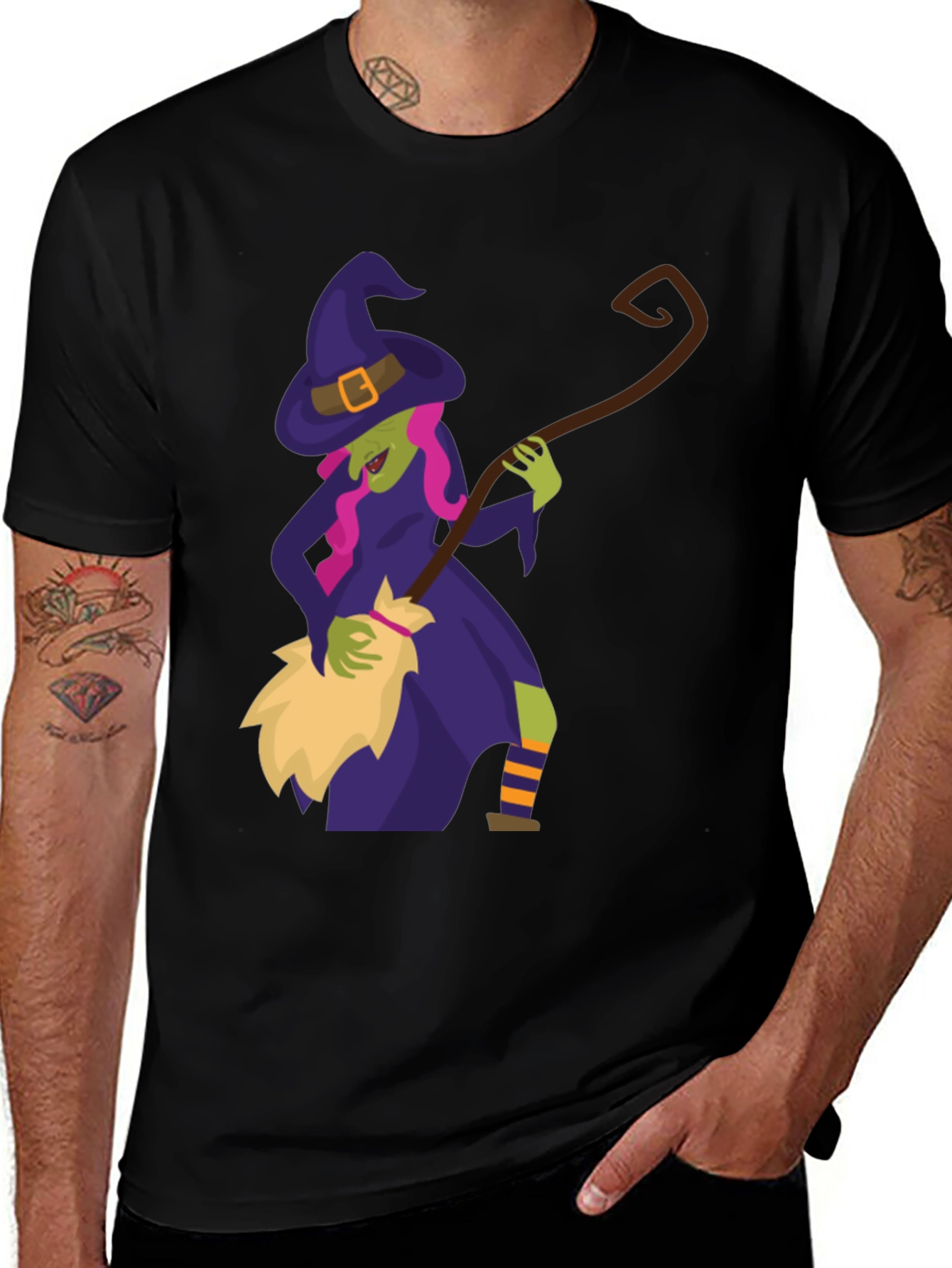 Witch Broomstick Halloween Tee