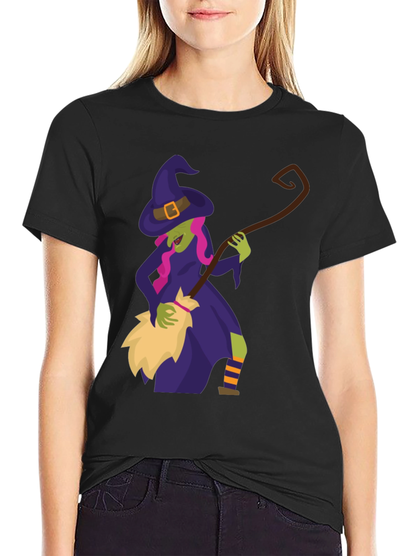 Witch Broomstick Halloween Tee