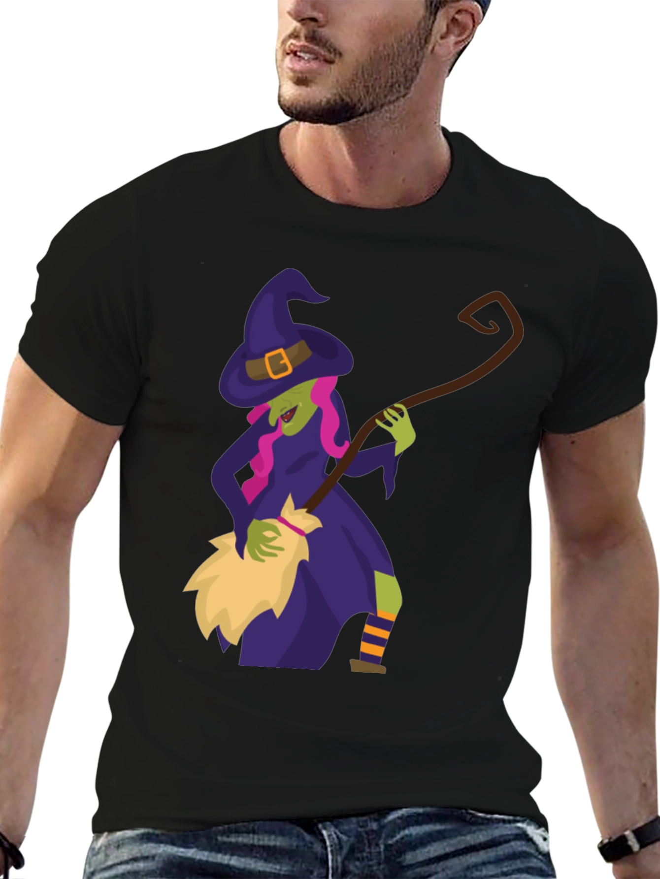 Witch Broomstick Halloween Tee