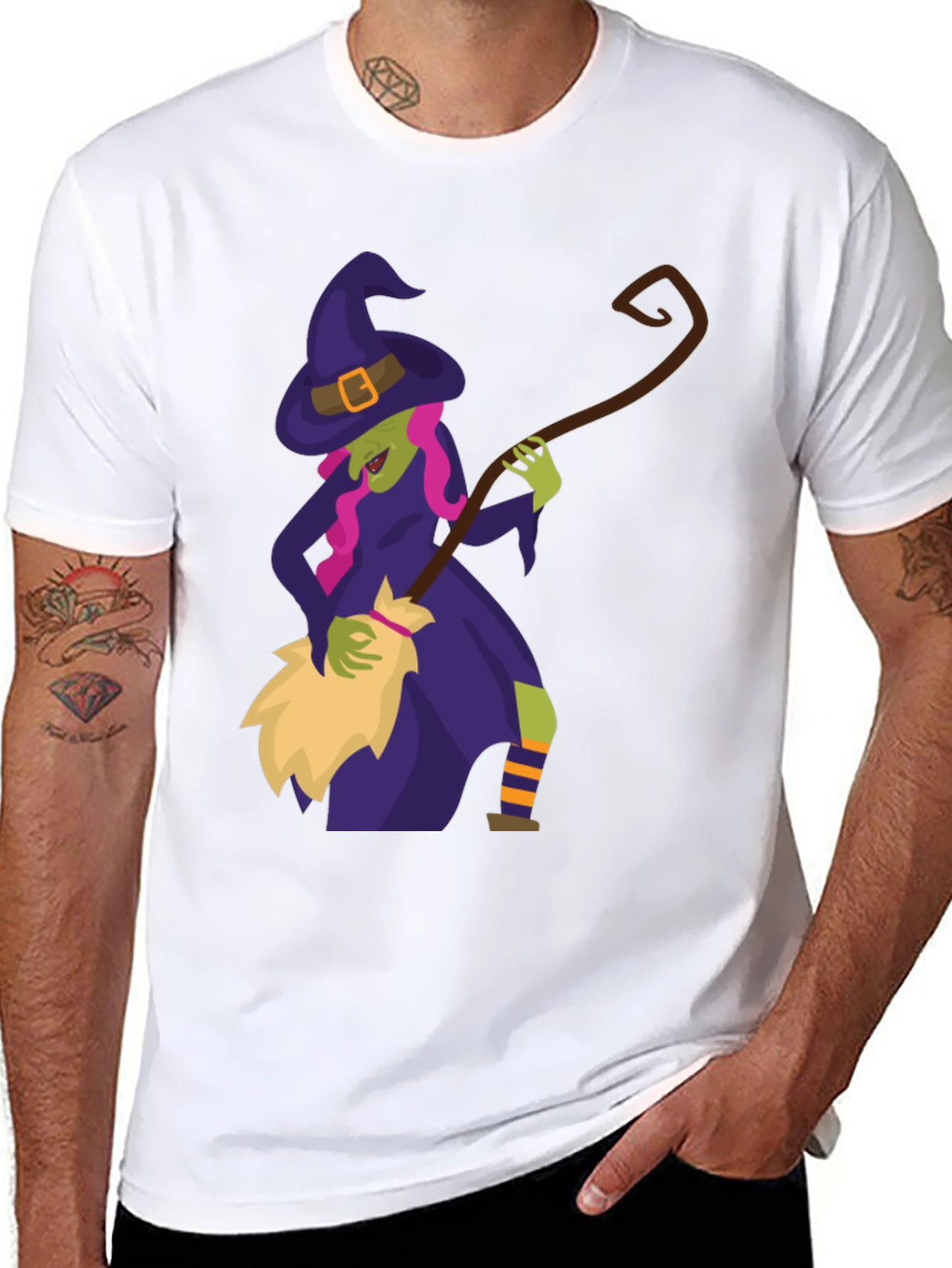 Witch Broomstick Halloween Tee