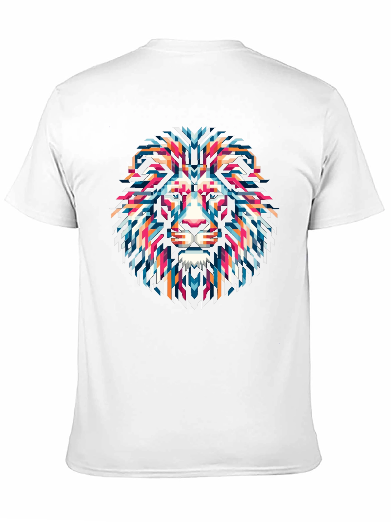 Geometric Lion Graphic Tee - Modern Streetwear