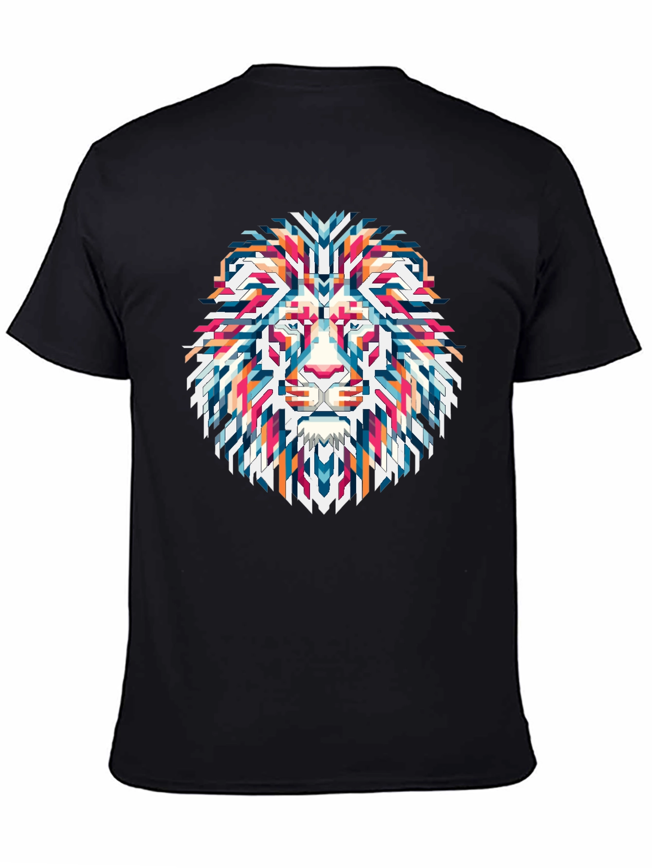 Geometric Lion Graphic Tee - Modern Streetwear