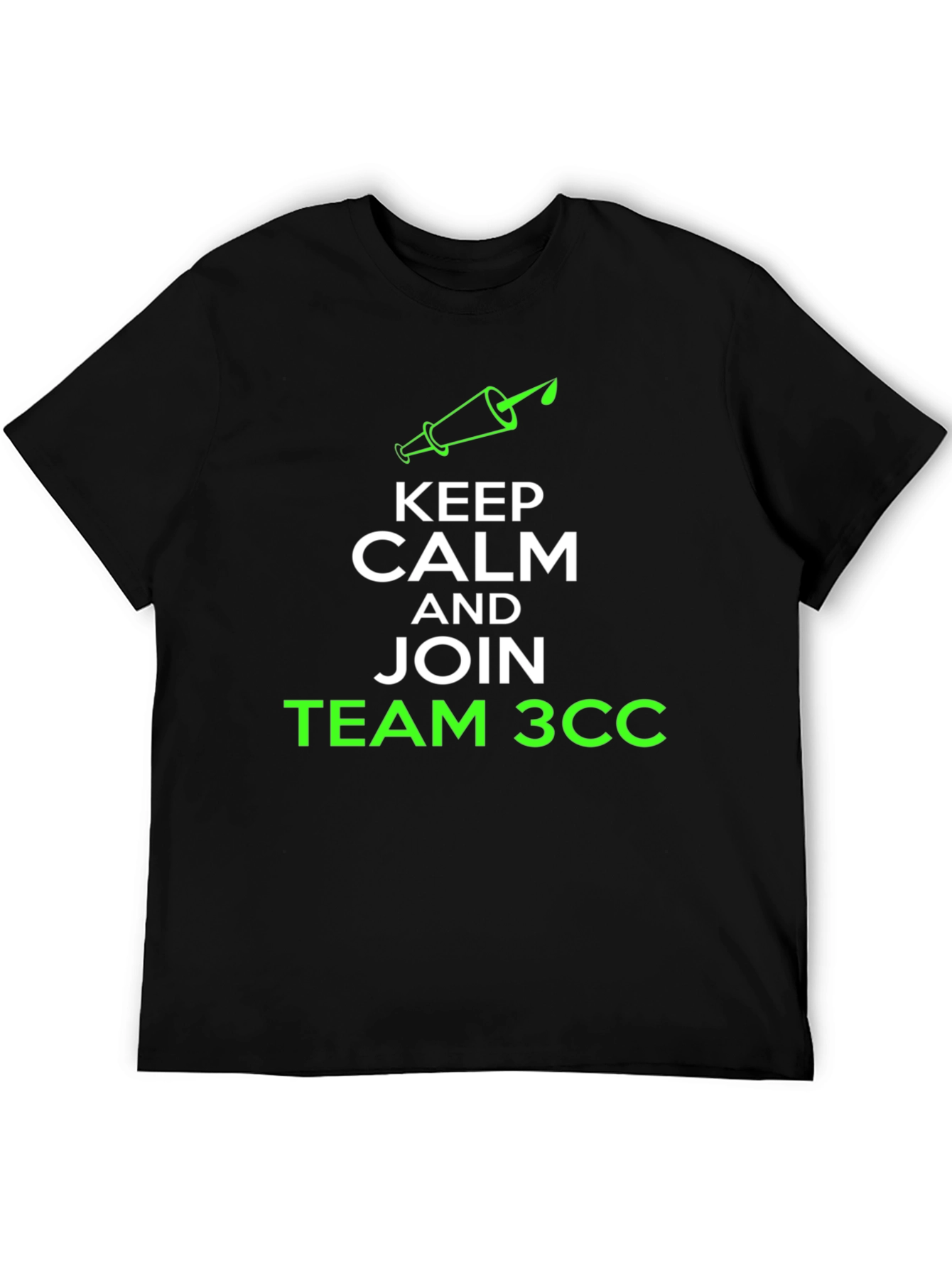 Keep Calm & Join Team 3CC Black T-Shirt