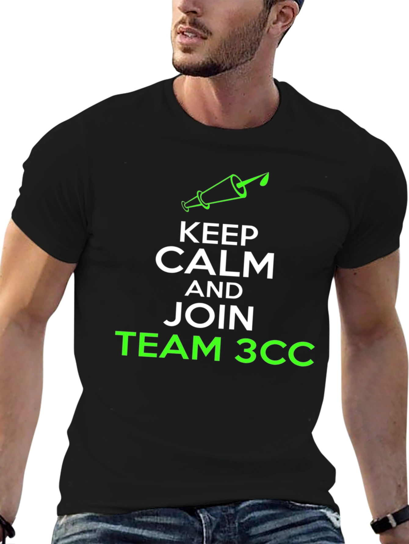 Keep Calm & Join Team 3CC Black T-Shirt