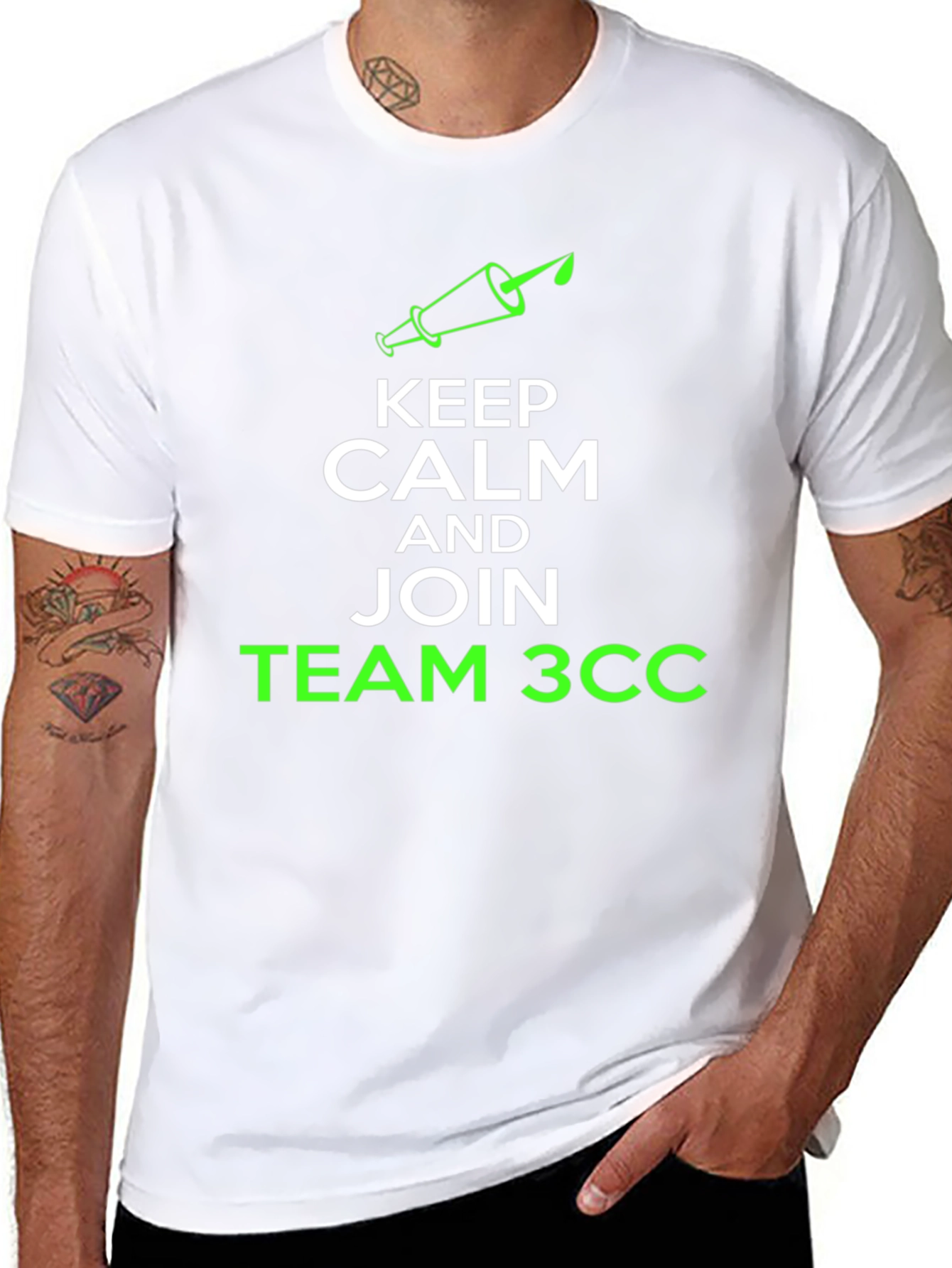 Keep Calm & Join Team 3CC Black T-Shirt