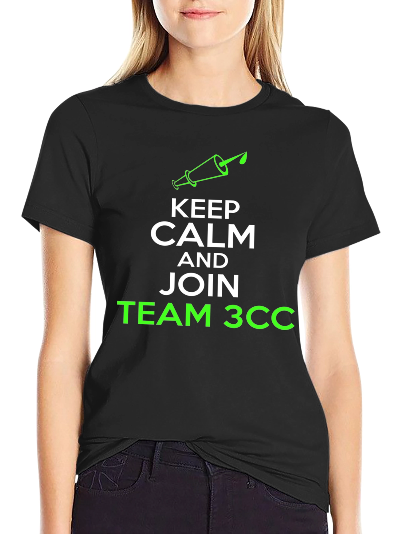 Keep Calm & Join Team 3CC Black T-Shirt