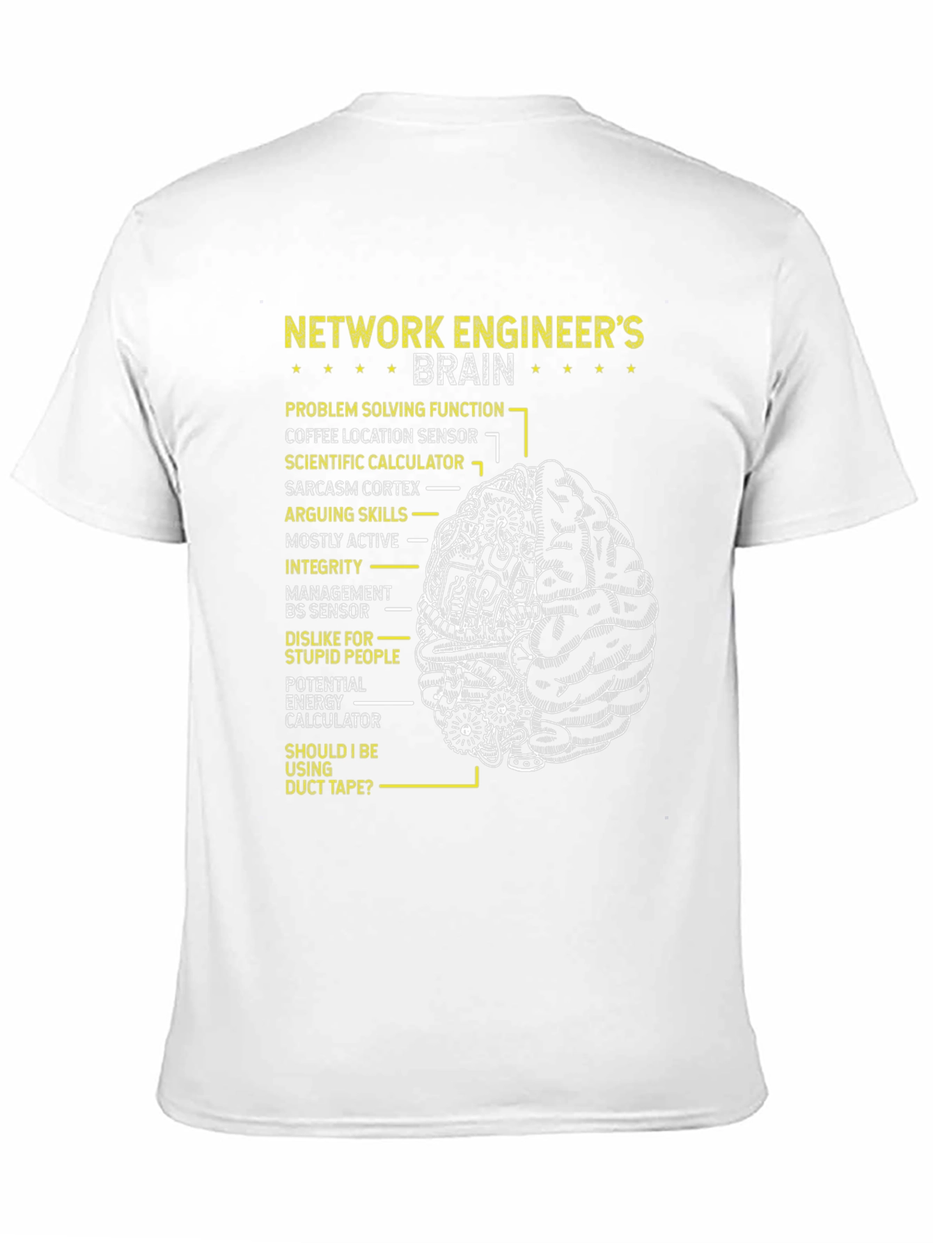 Network Engineer Brain T-Shirt - Funny IT Gift
