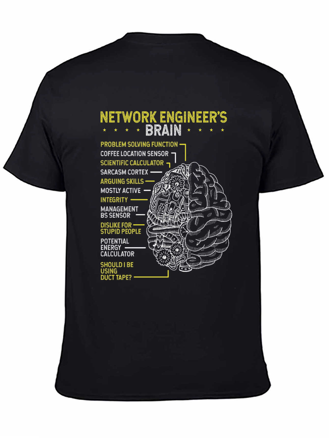 Network Engineer Brain T-Shirt - Funny IT Gift