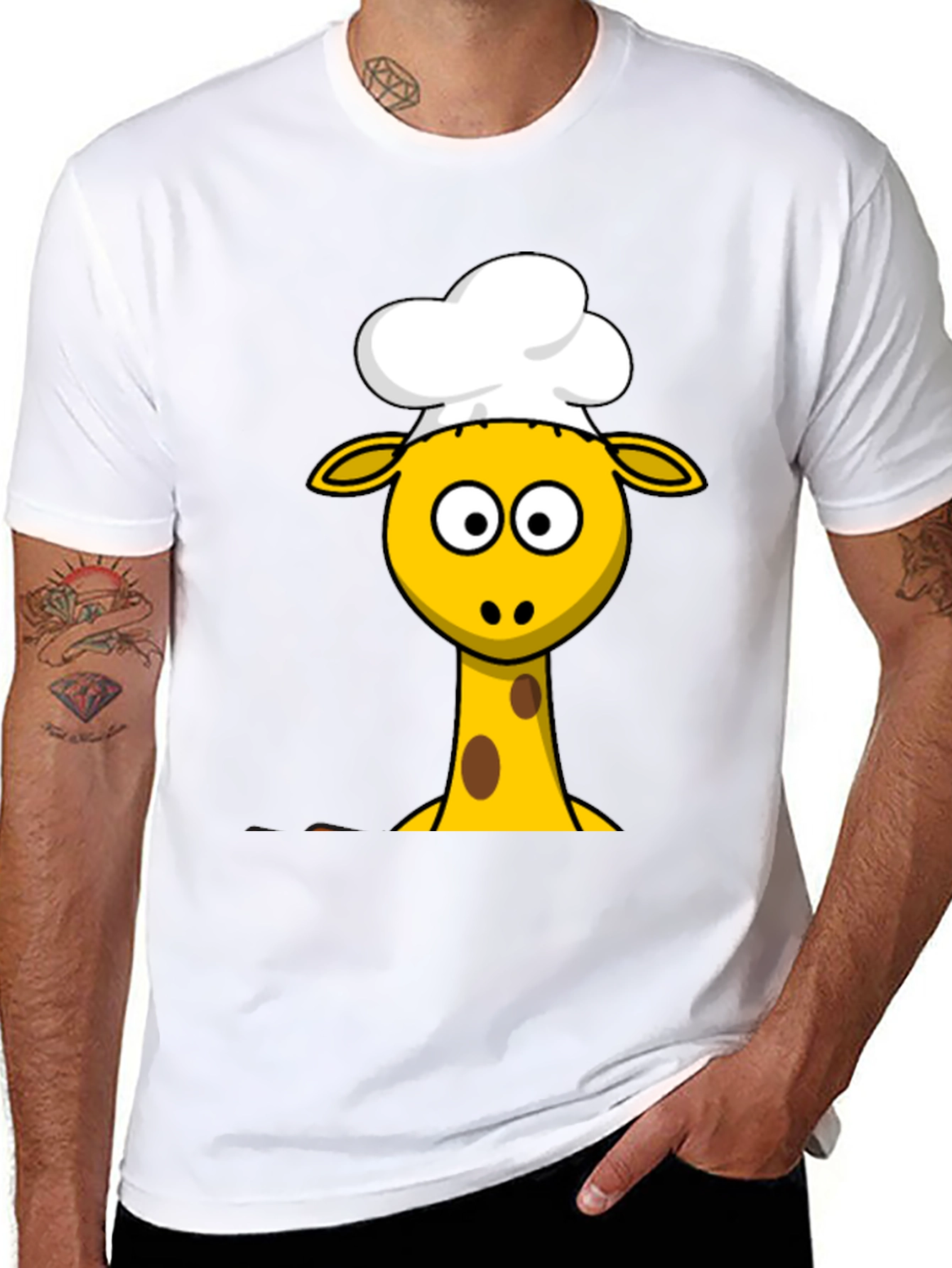 Chef Giraffe T-Shirt - Cartoon Animal Tee