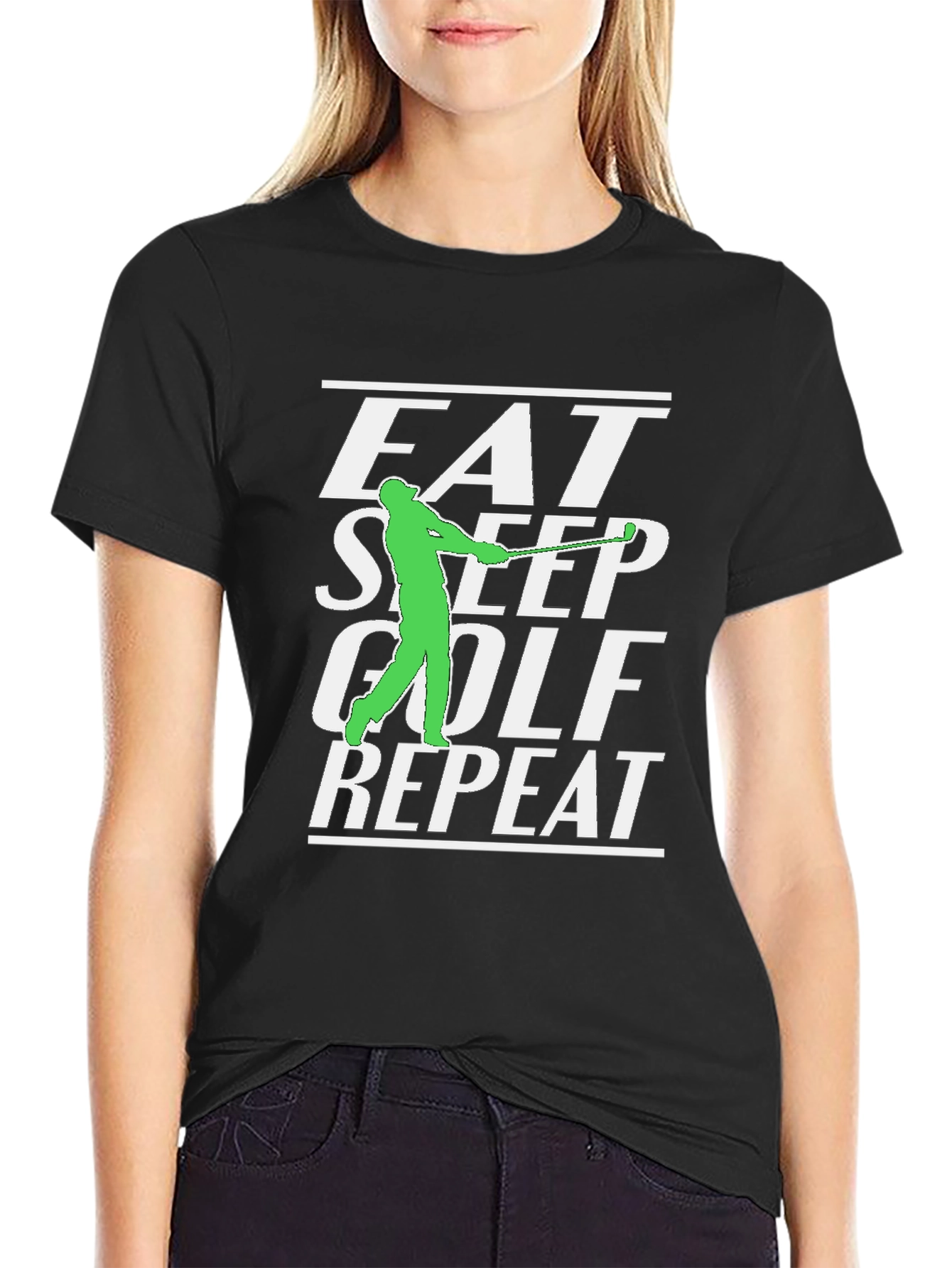 Eat Sleep Golf Repeat Graphic Tee