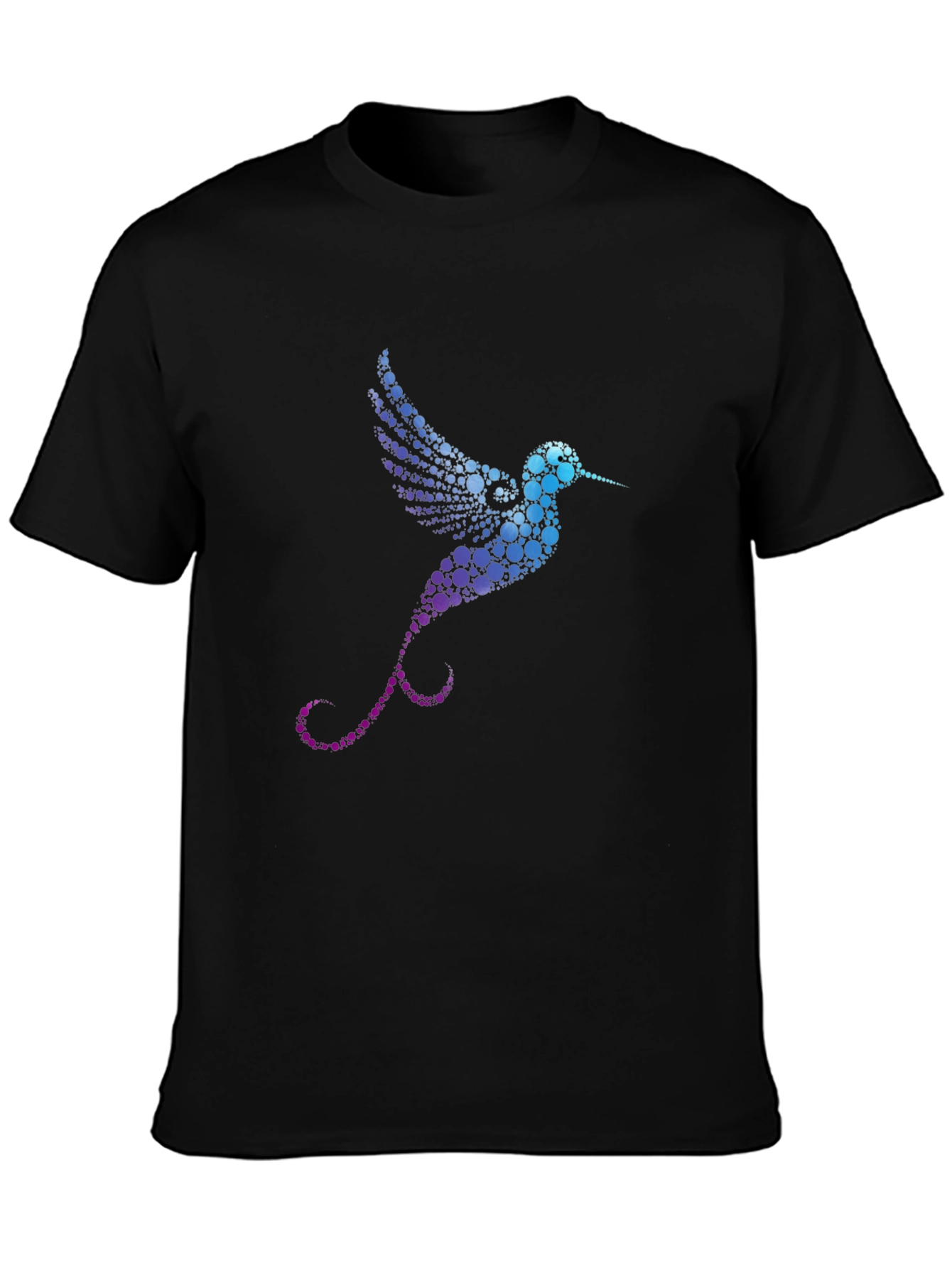 Hummingbird Graphic Print Black T-Shirt