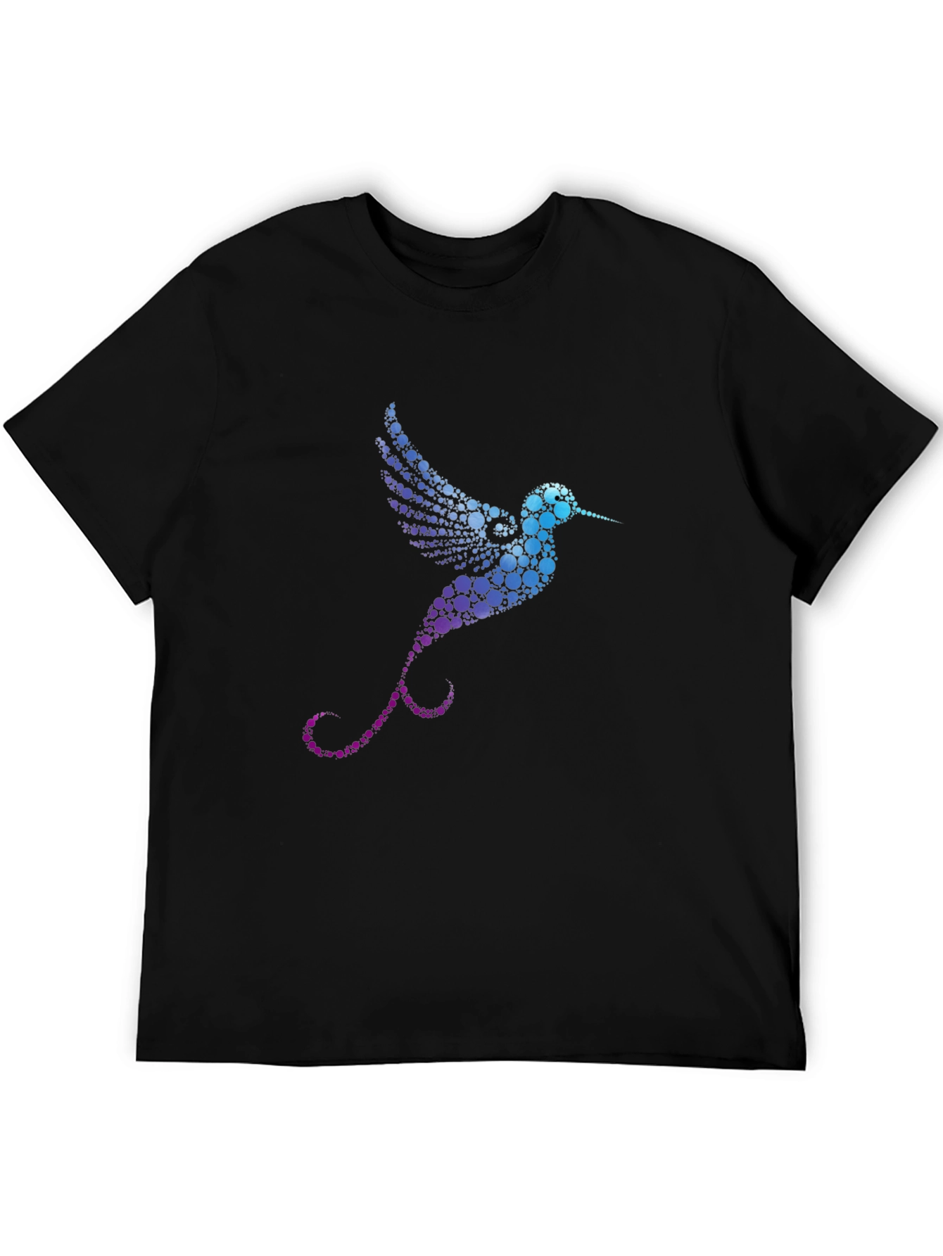 Hummingbird Graphic Print Black T-Shirt