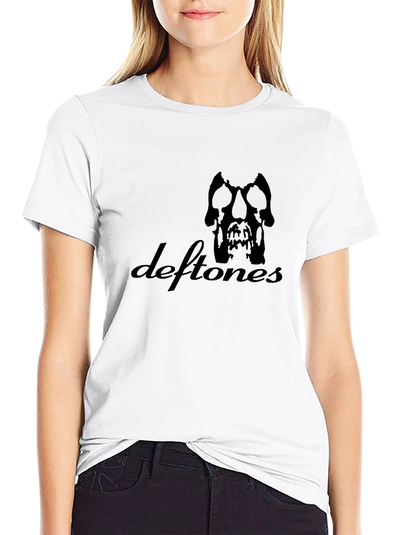 Deftones Band Skull Logo Black T-Shirt