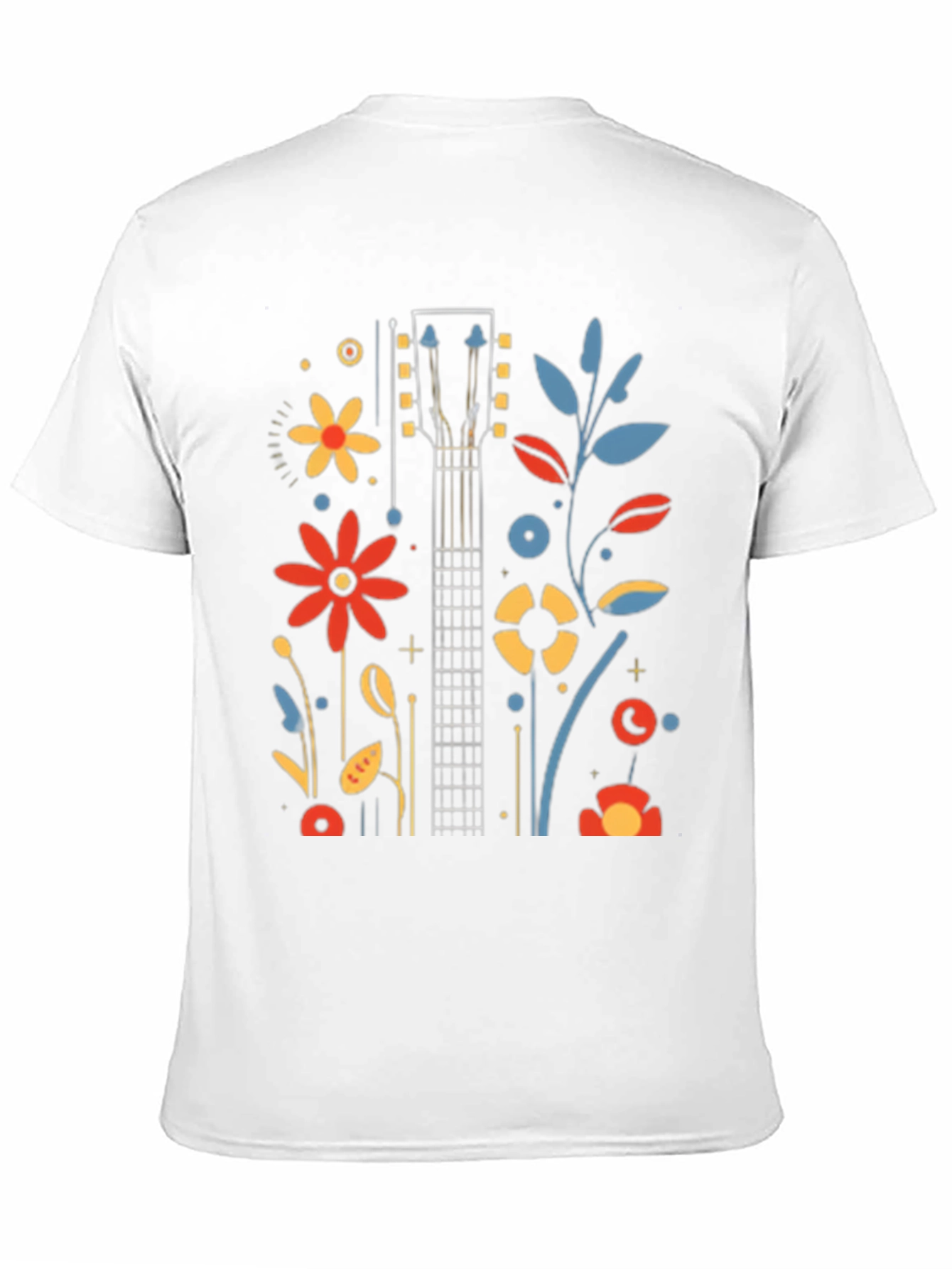 Floral Guitar Black Graphic Tee
