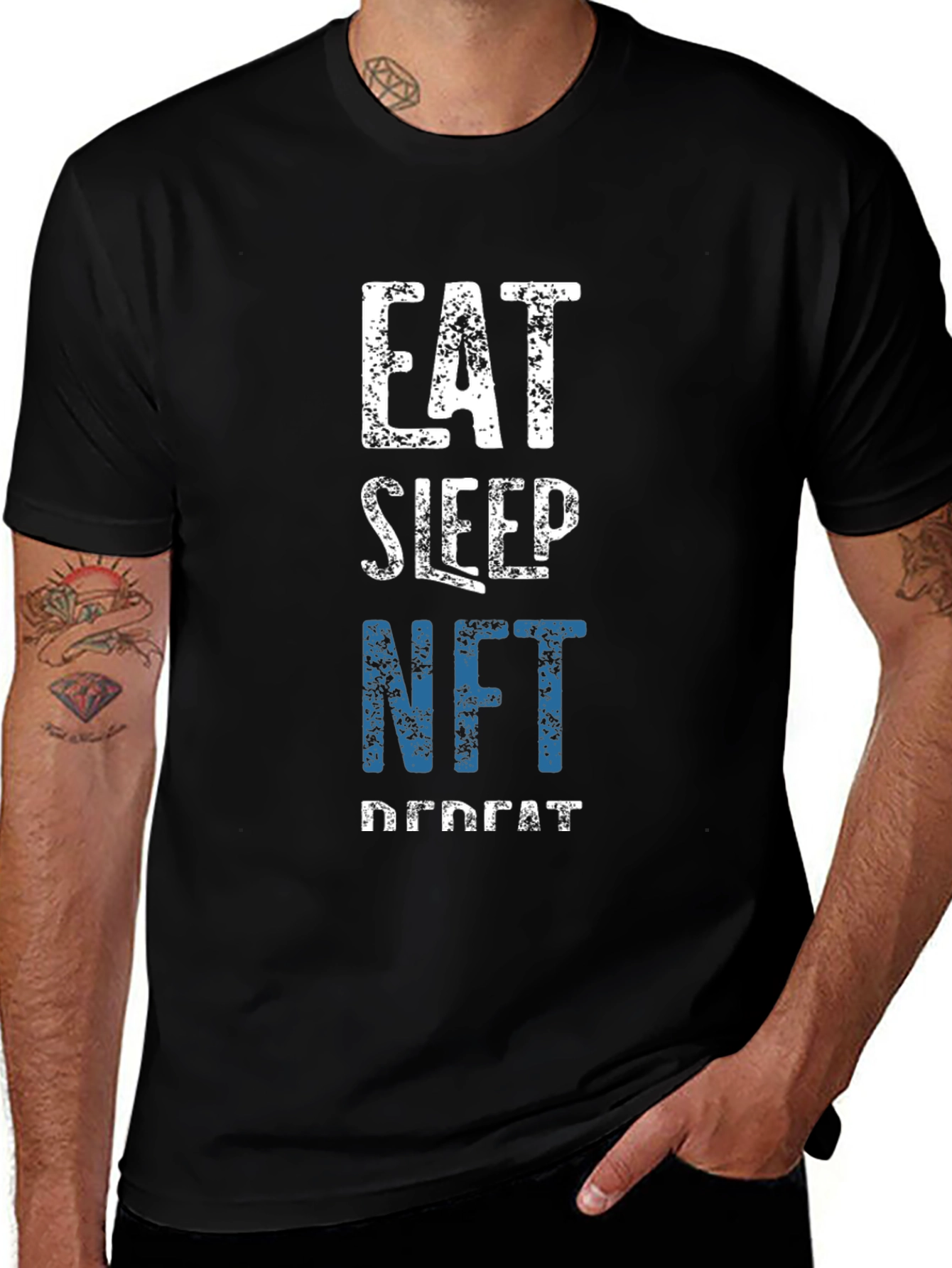 Eat Sleep NFT Repeat Graphic Tee