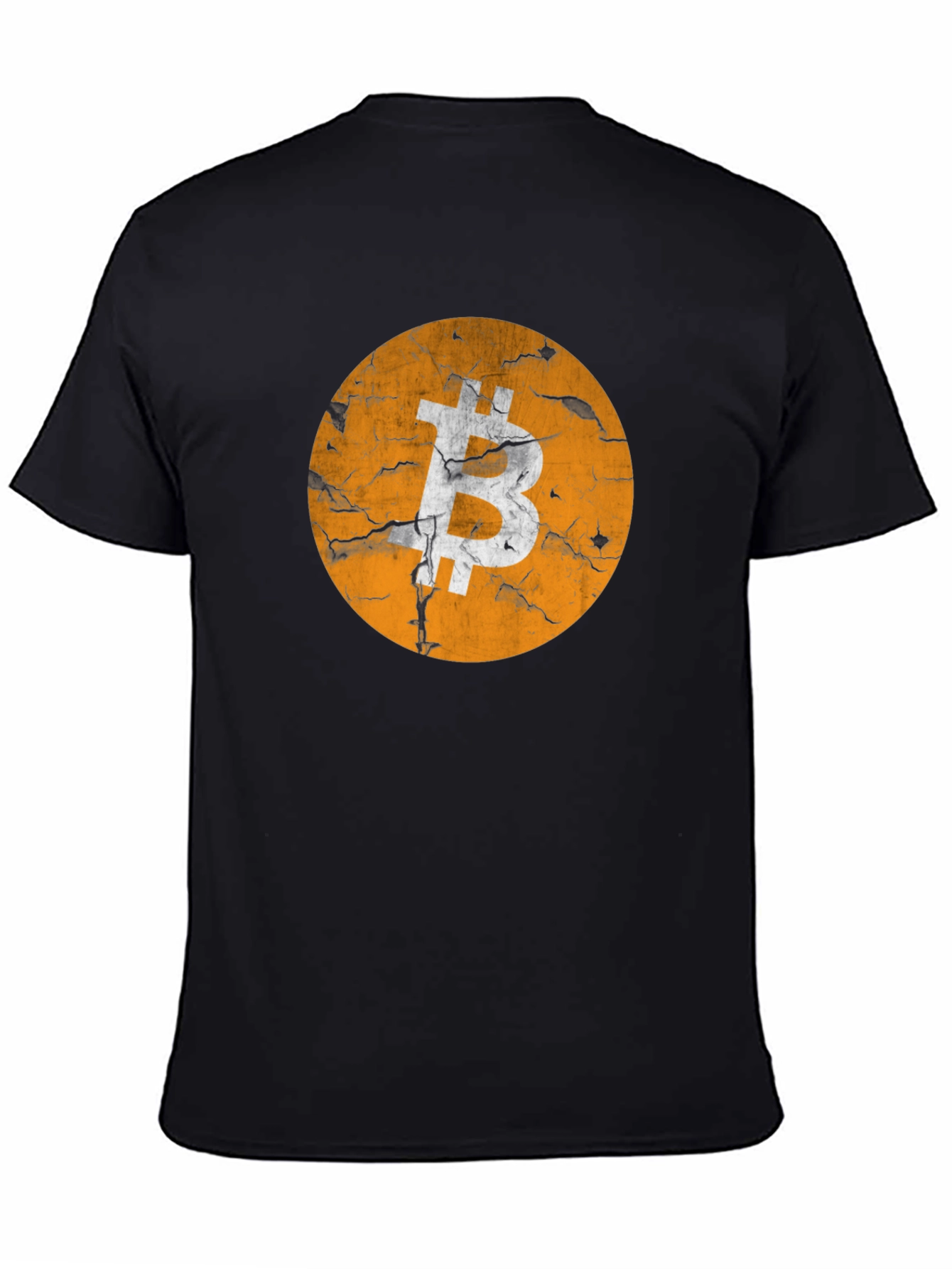 Bitcoin Distressed Logo Graphic T-Shirt