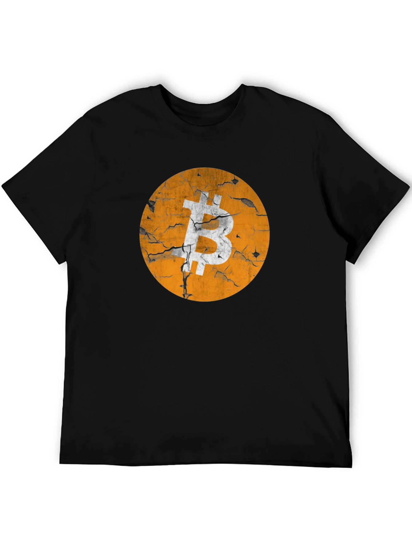 Bitcoin Distressed Logo Graphic T-Shirt
