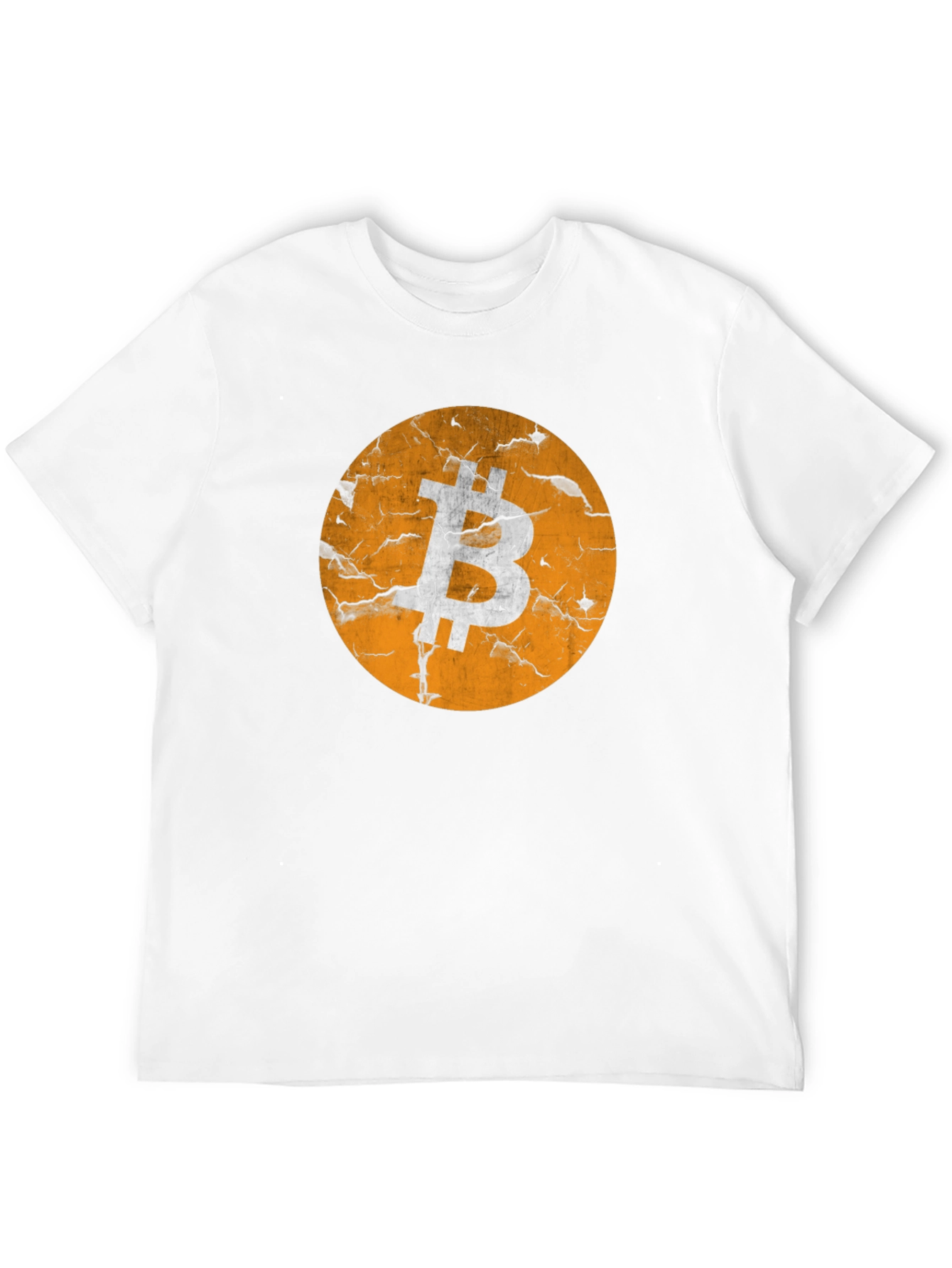 Bitcoin Distressed Logo Graphic T-Shirt
