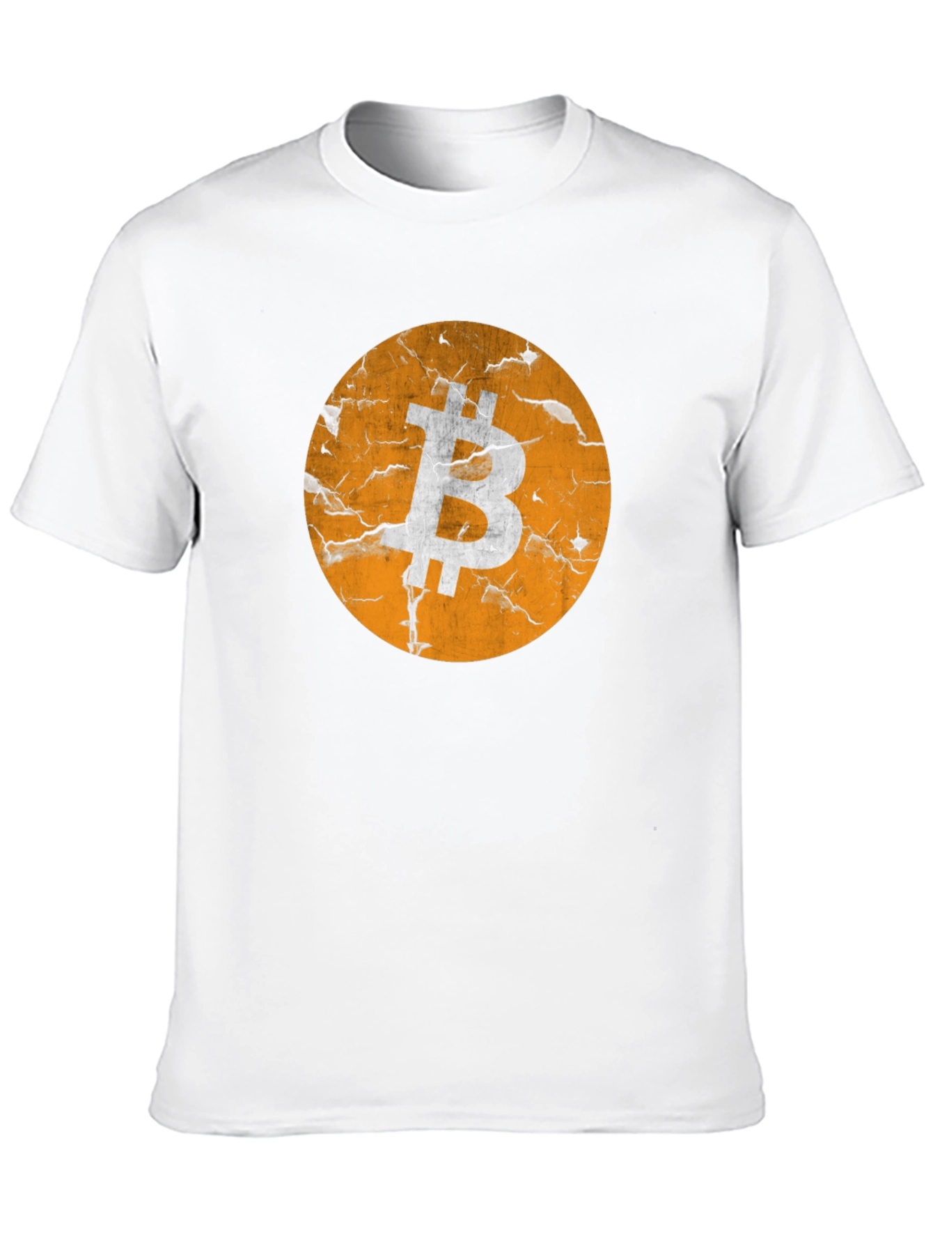 Bitcoin Distressed Logo Graphic T-Shirt
