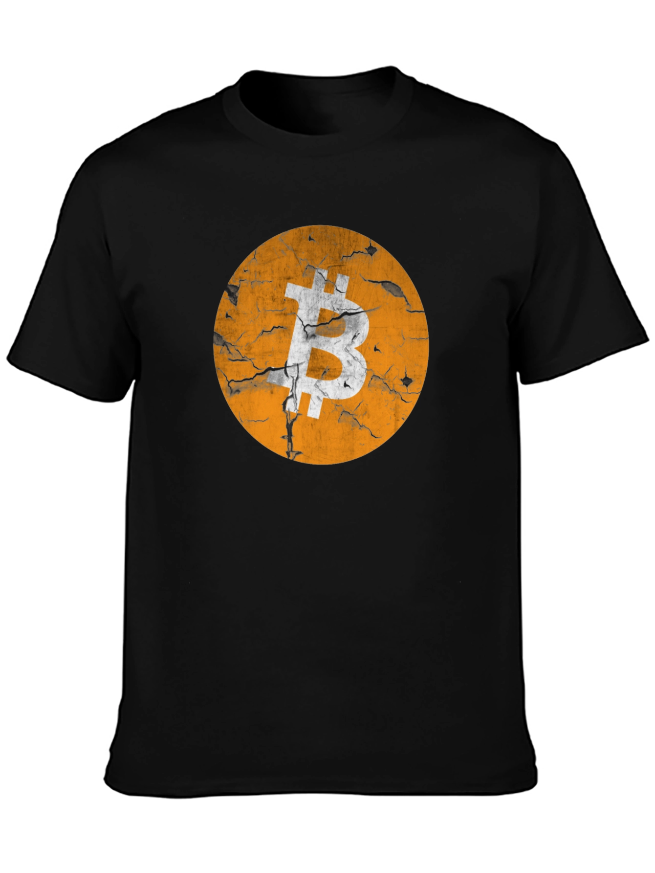 Bitcoin Distressed Logo Graphic T-Shirt