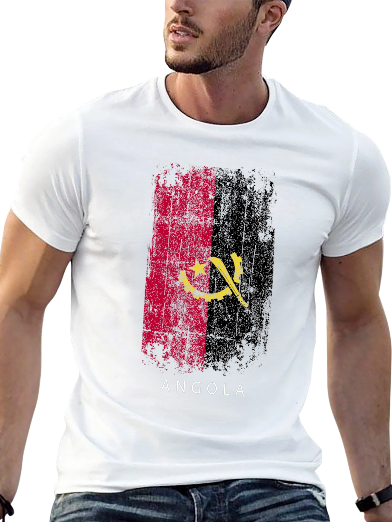 Angola Flag T-Shirt - Black Pride Tee