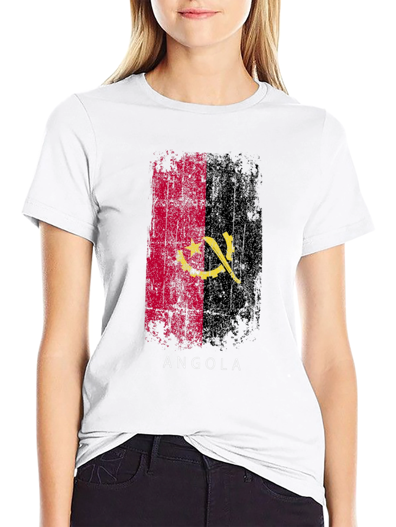 Angola Flag T-Shirt - Black Pride Tee