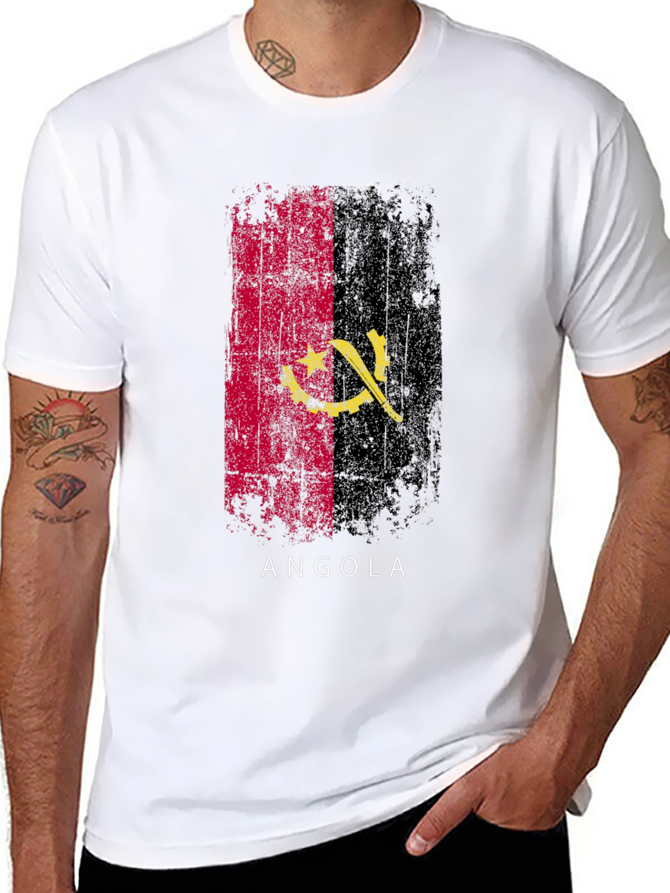 Angola Flag T-Shirt - Black Pride Tee