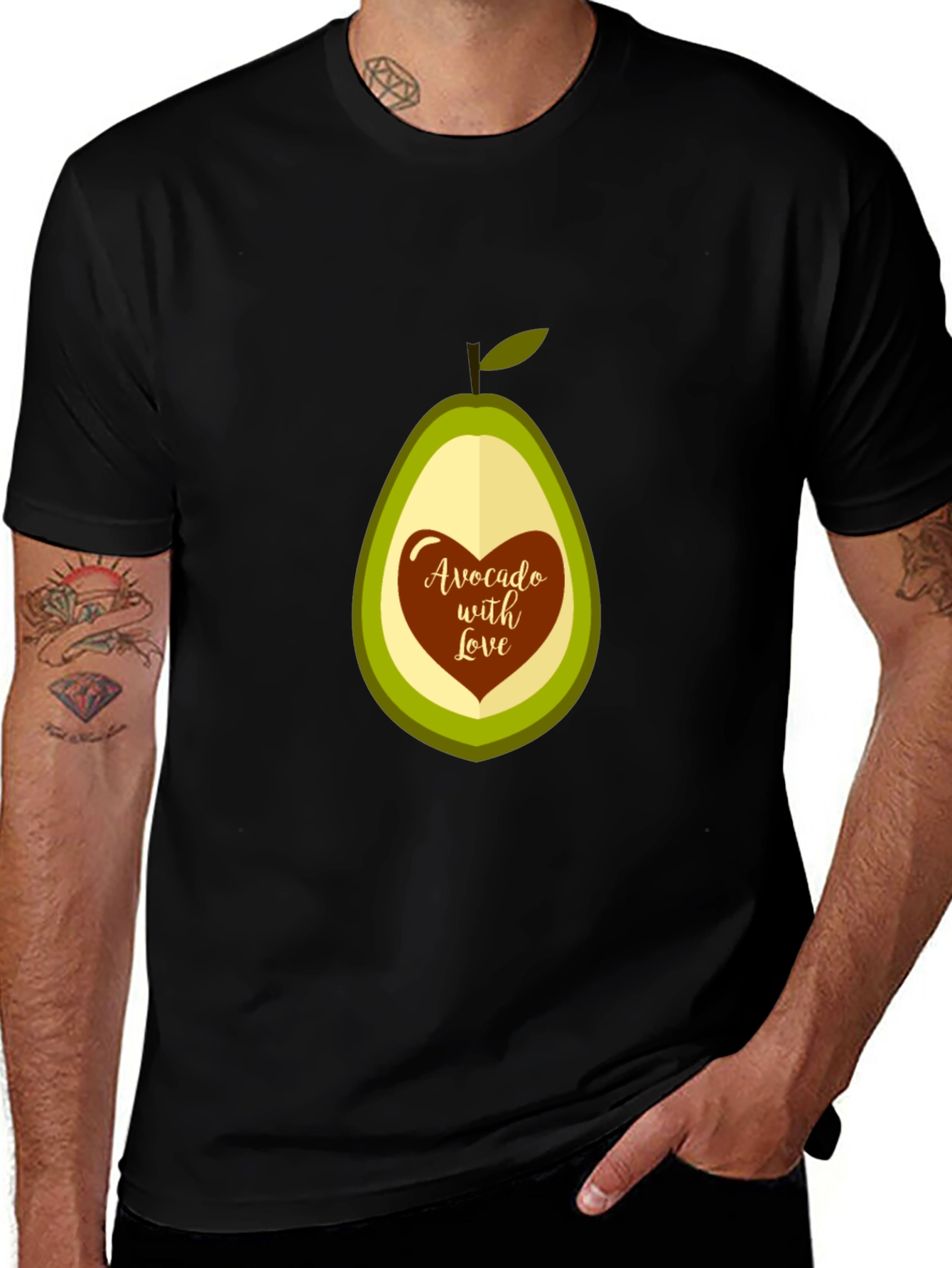 Avocado With Love Graphic T-Shirt - Soft Cotton Tee