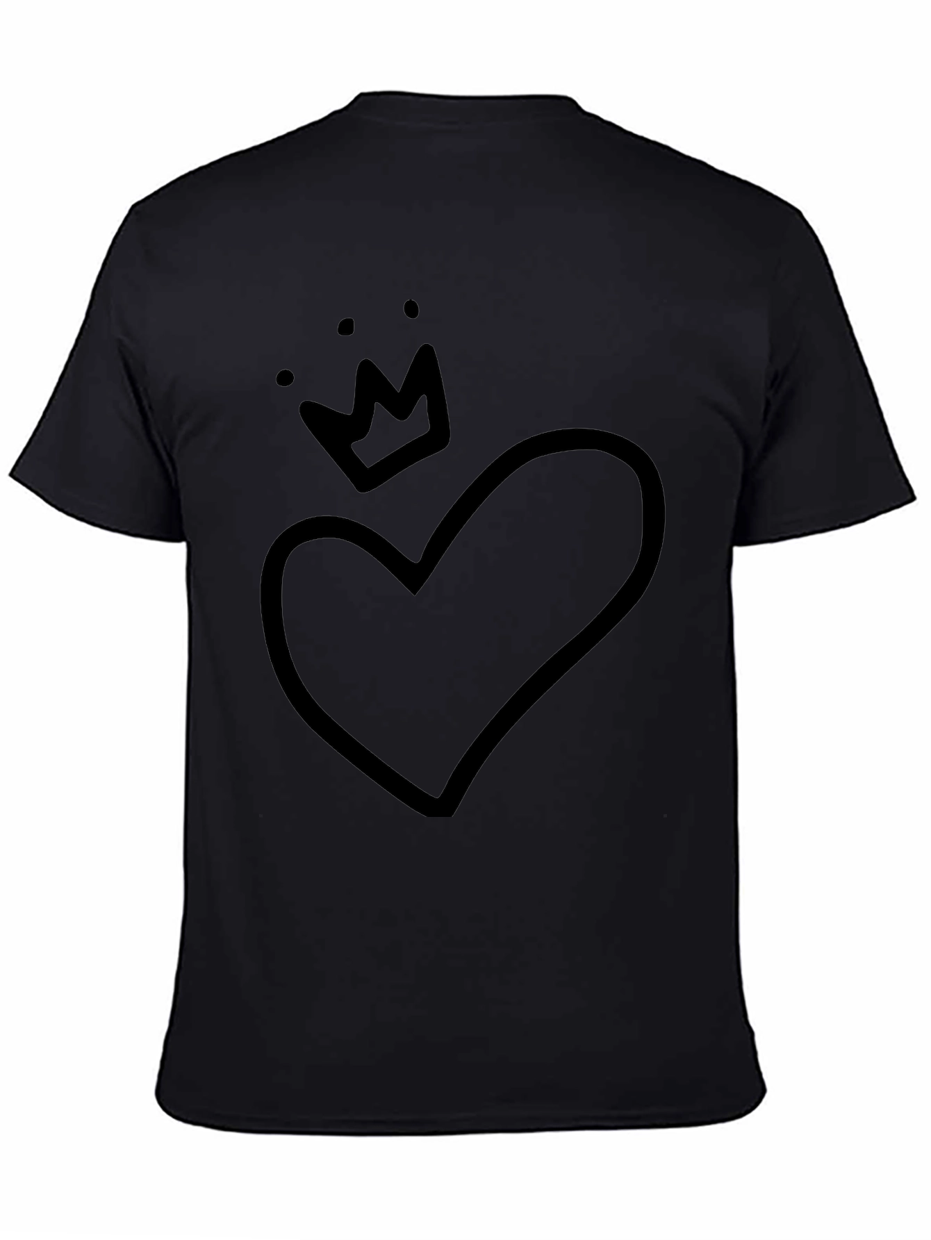 Heart Crown Graphic Tee - Black