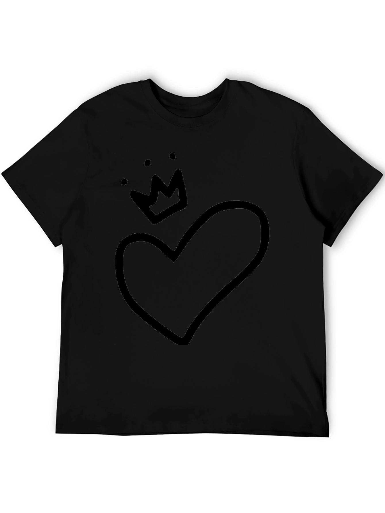 Heart Crown Graphic Tee - Black