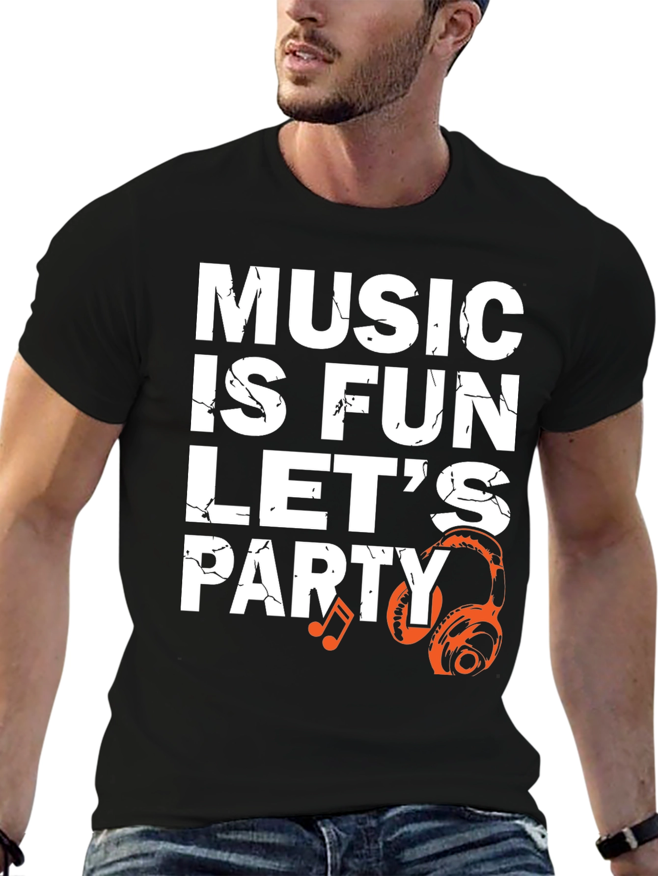 Music is Fun T-Shirt - Party Headphones Graphic Tee