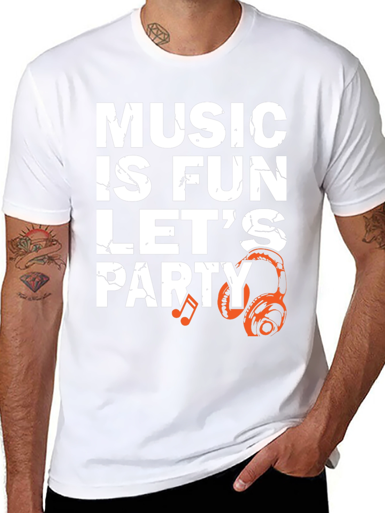 Music is Fun T-Shirt - Party Headphones Graphic Tee