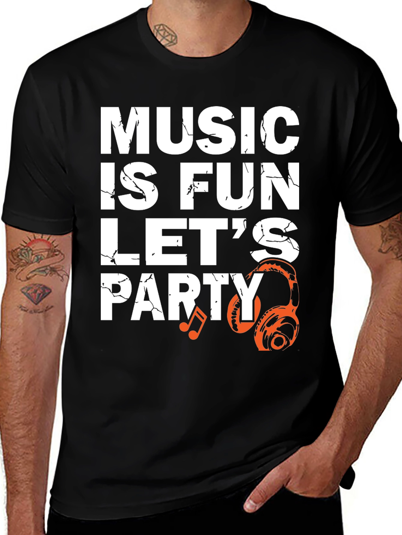 Music is Fun T-Shirt - Party Headphones Graphic Tee