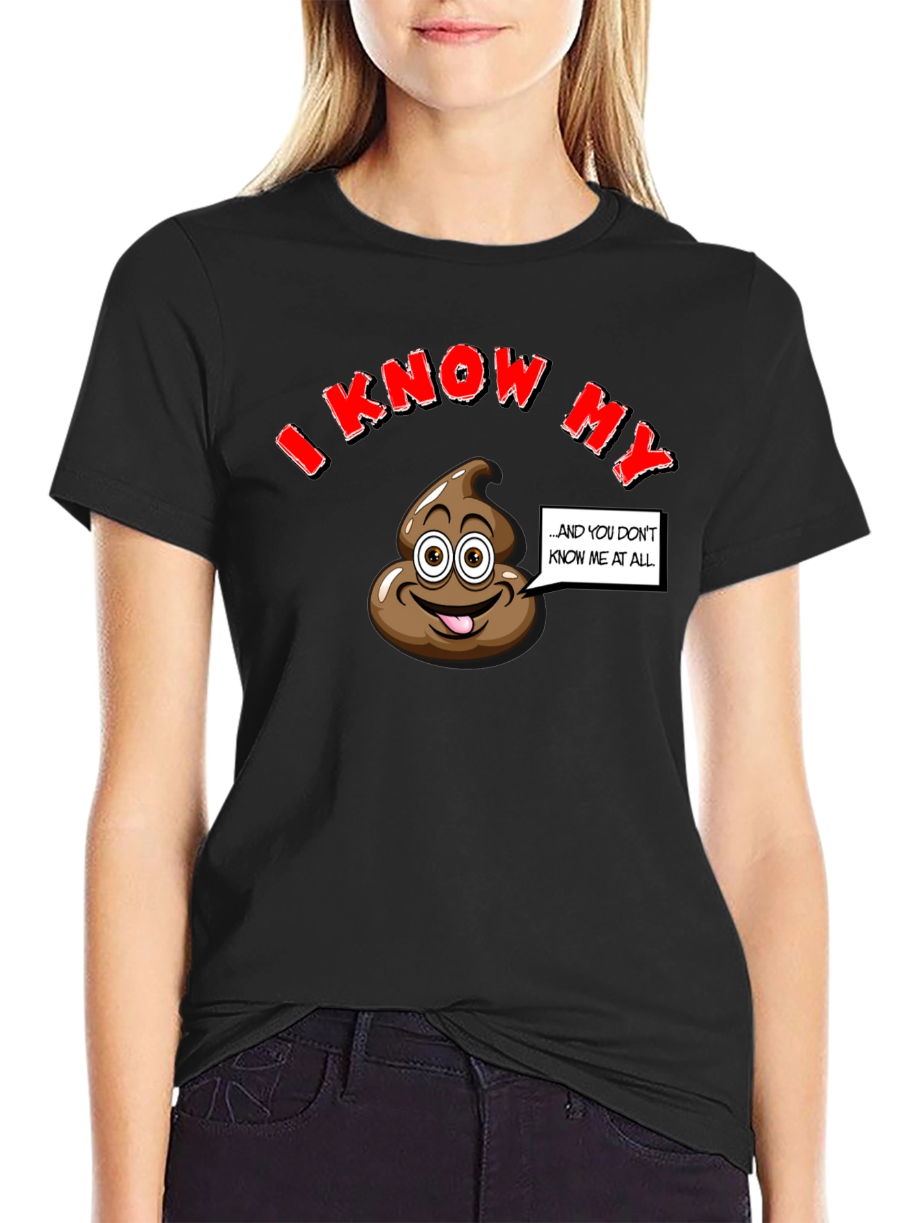 I Know My Poop Funny Black T-Shirt