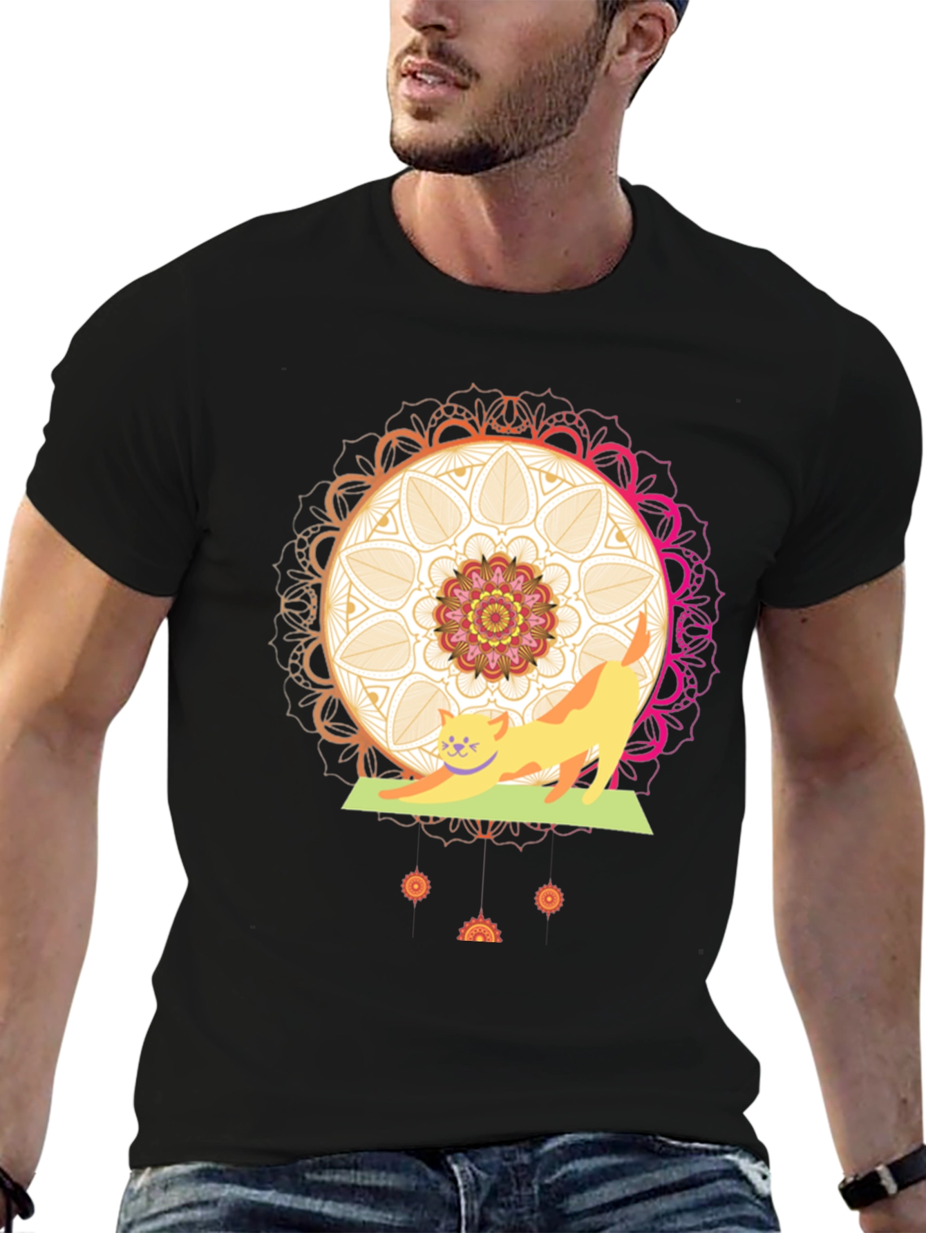 Yoga Cat Mandala T-Shirt