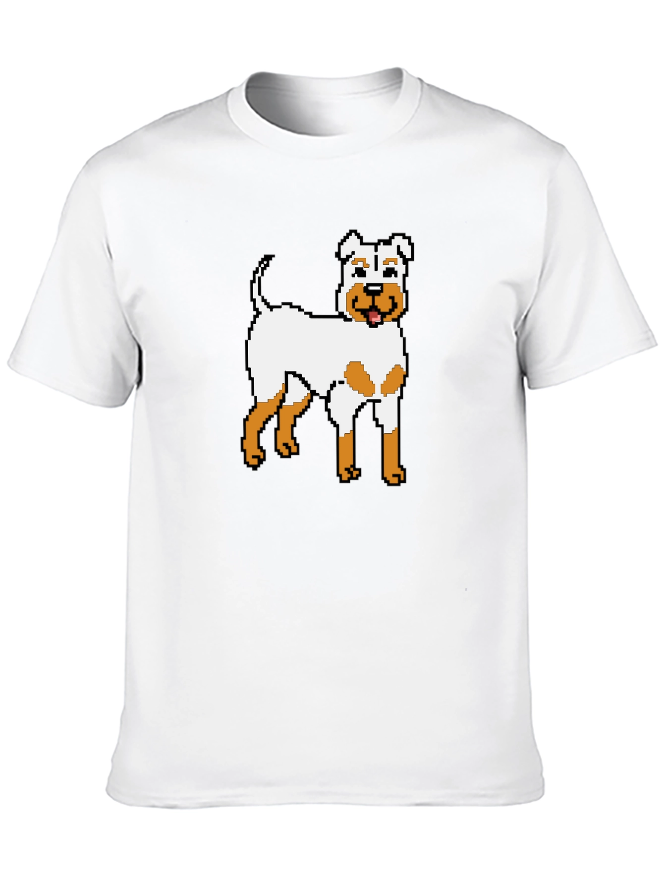 Pixel Dog Graphic T-Shirt - Unique Canine Design