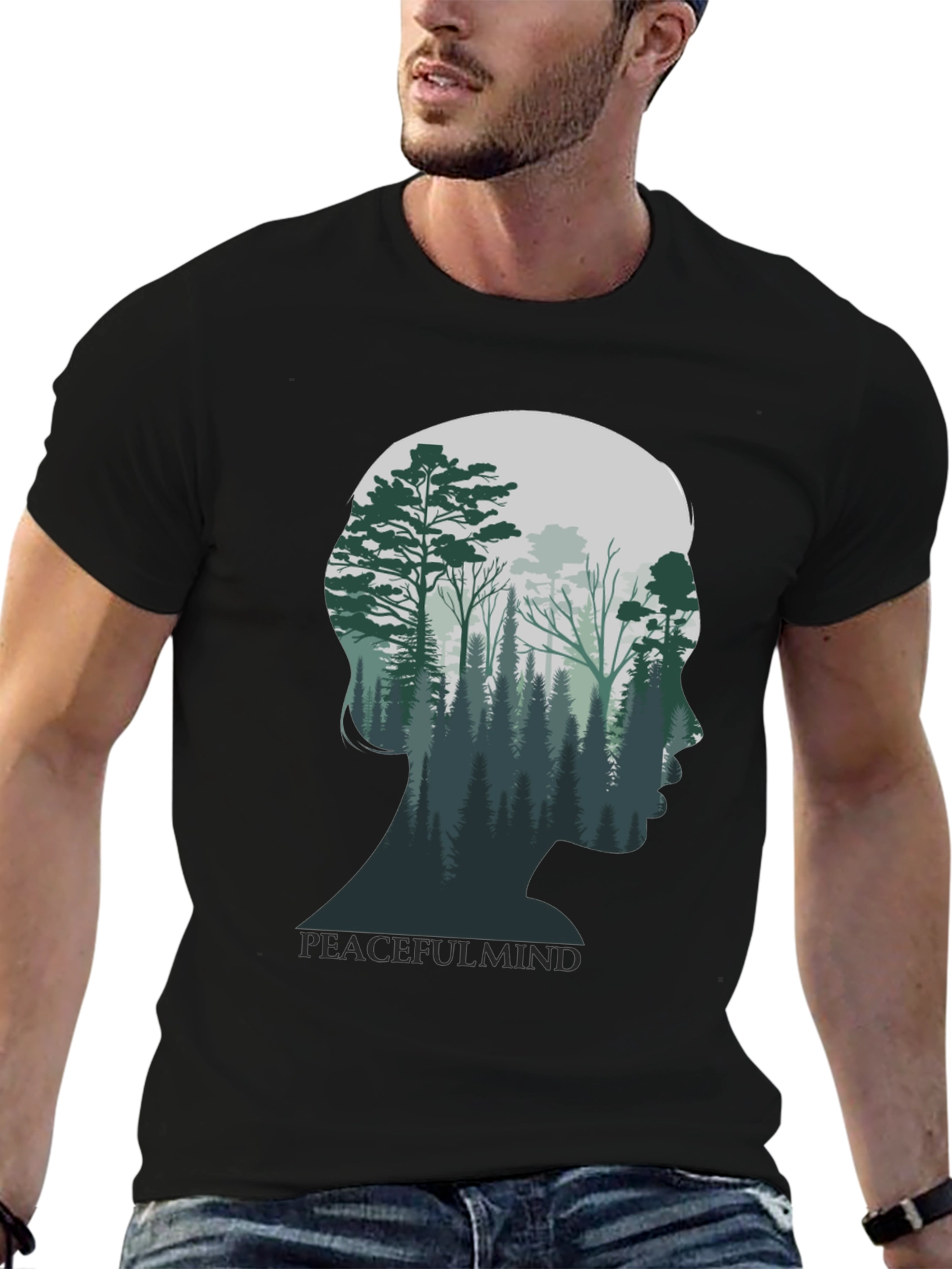 Peaceful Mind Forest Silhouette T-Shirt
