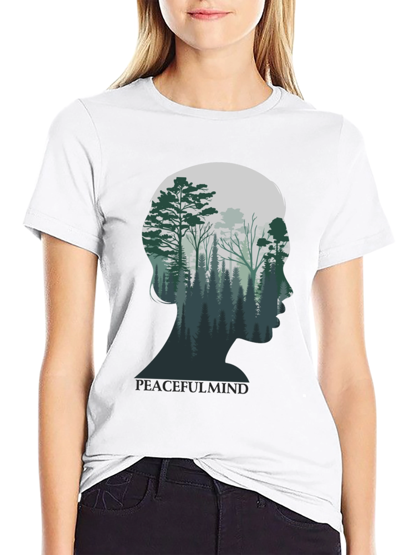 Peaceful Mind Forest Silhouette T-Shirt