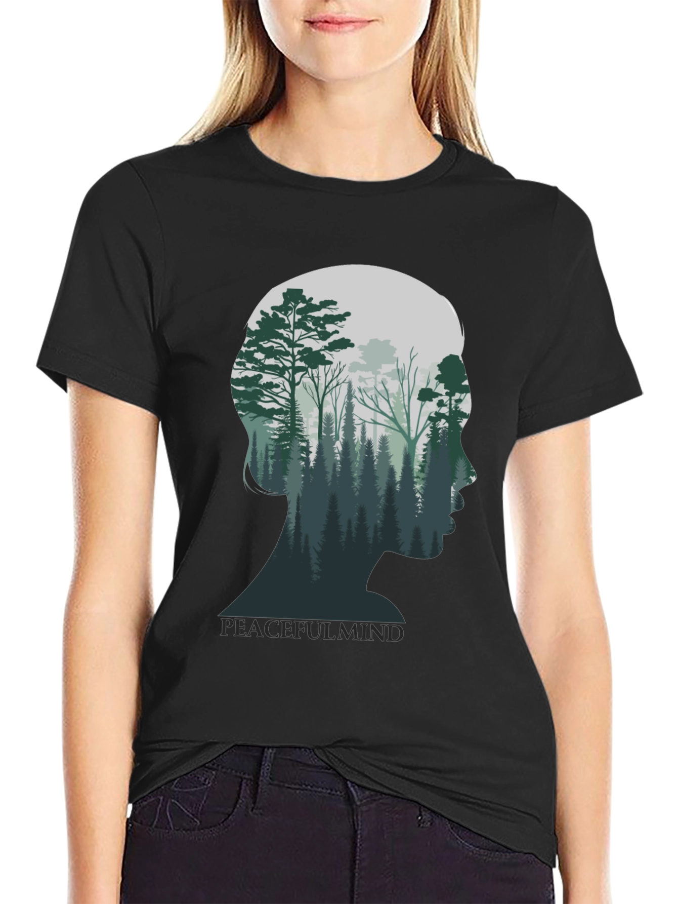 Peaceful Mind Forest Silhouette T-Shirt