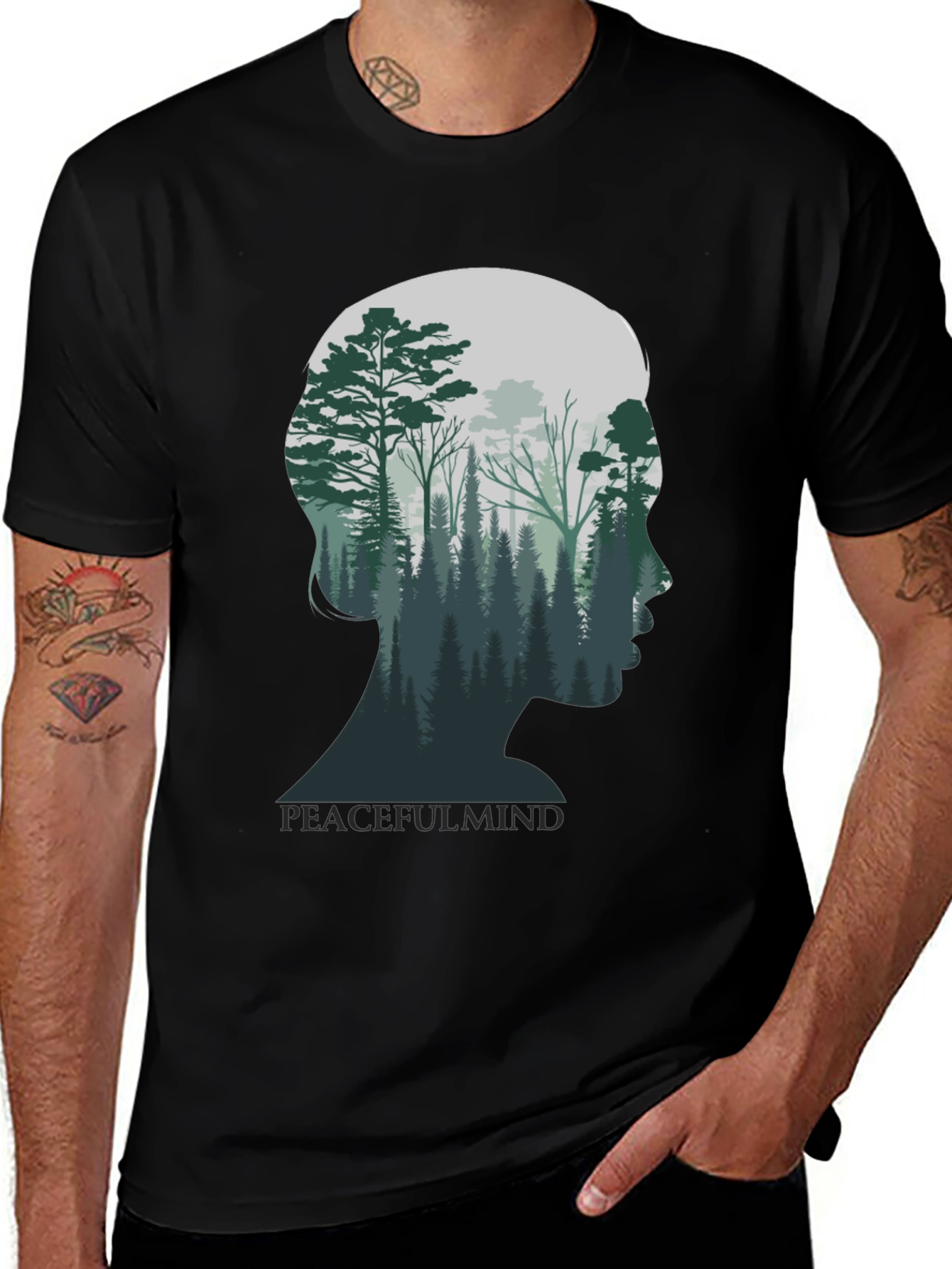 Peaceful Mind Forest Silhouette T-Shirt