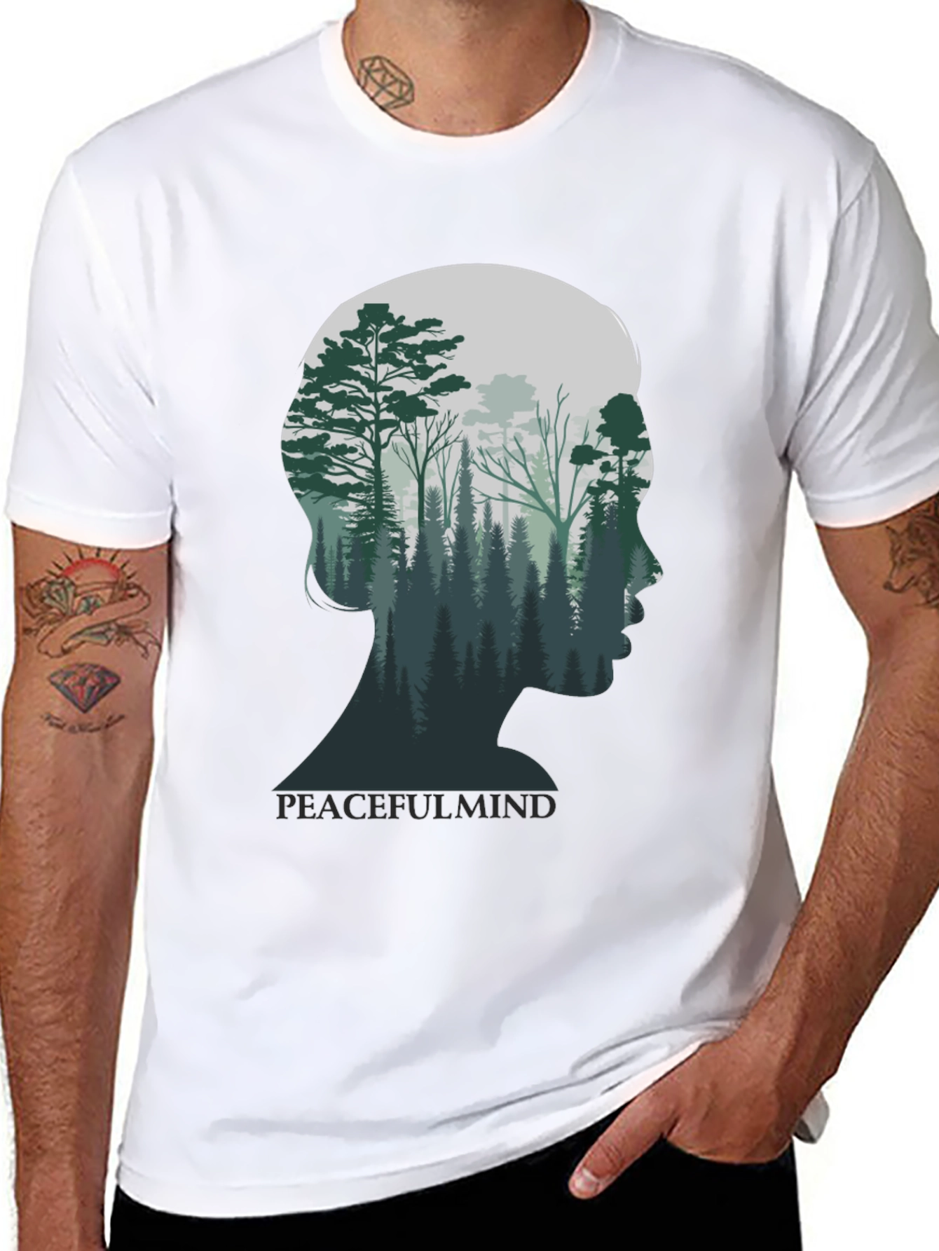 Peaceful Mind Forest Silhouette T-Shirt