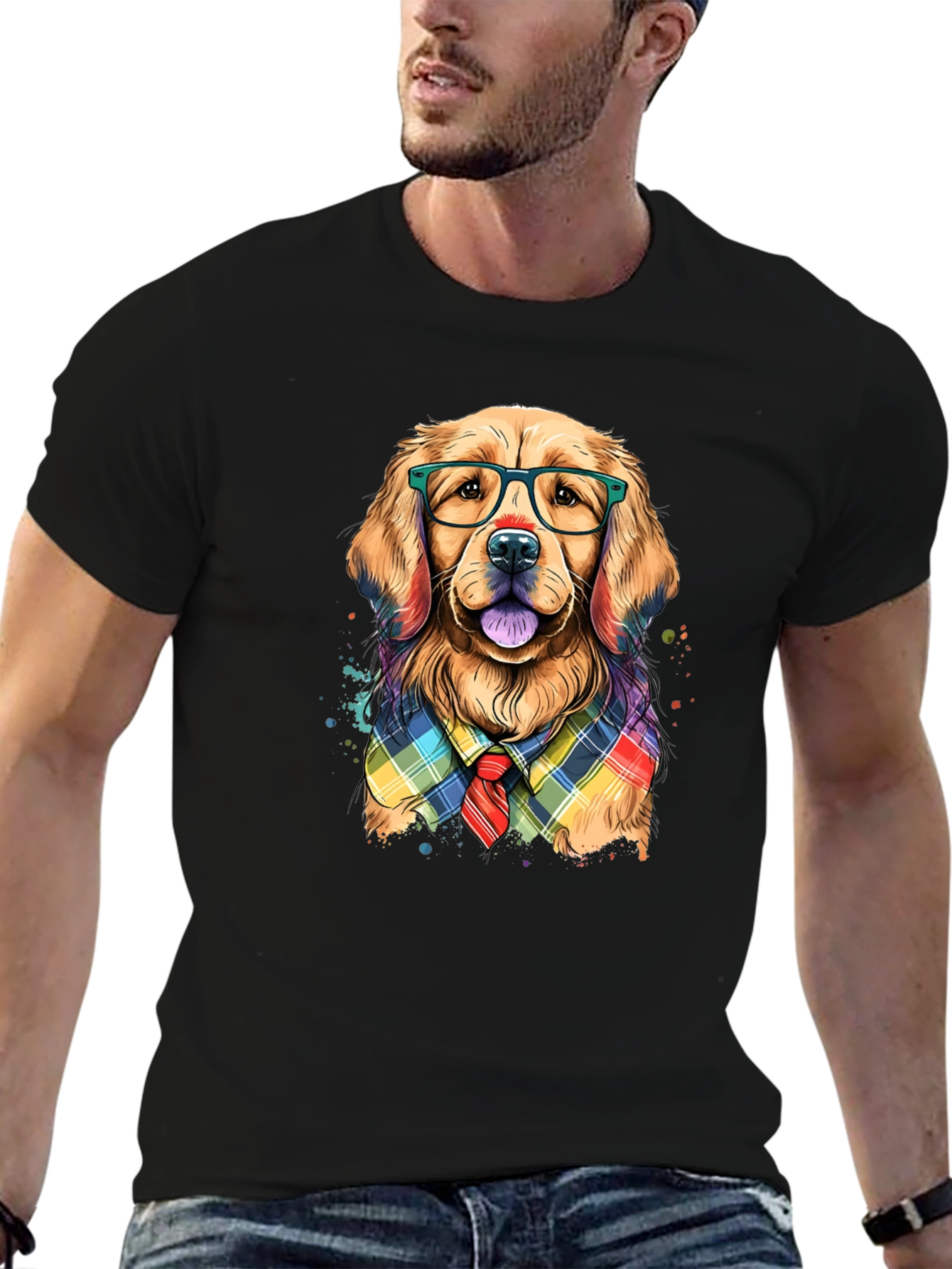 Dog with Glasses Graphic Tee
