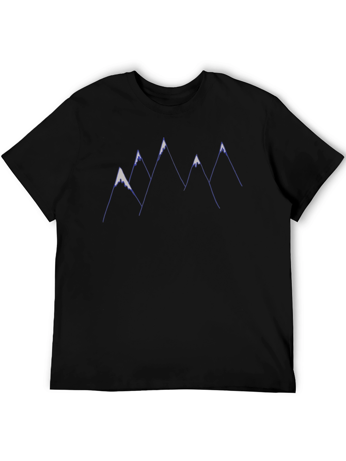 Mountain Peaks Graphic Tee - Black Cotton T-Shirt