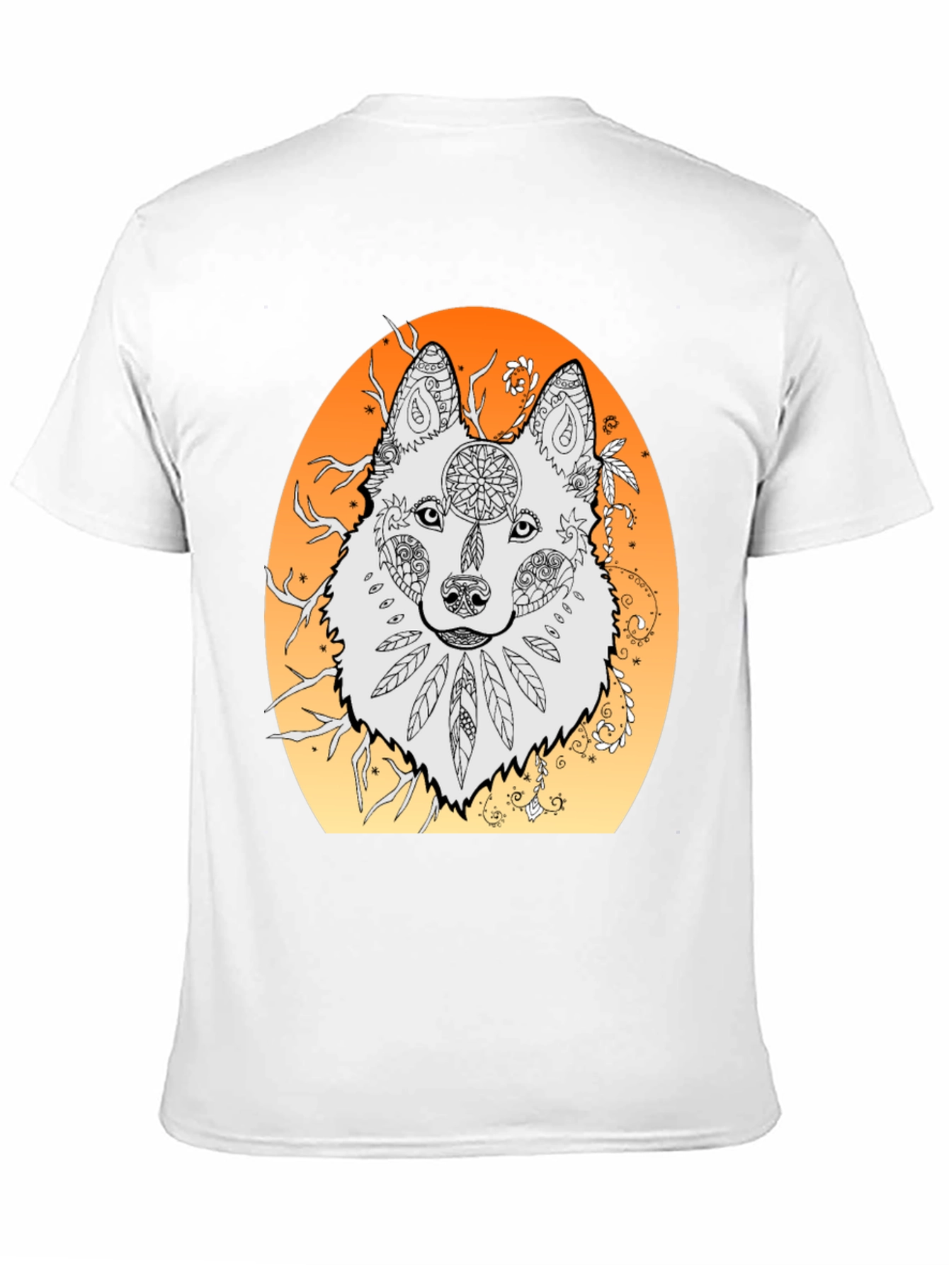 Wolf Mandala Graphic Tee - Unique Artistic Design