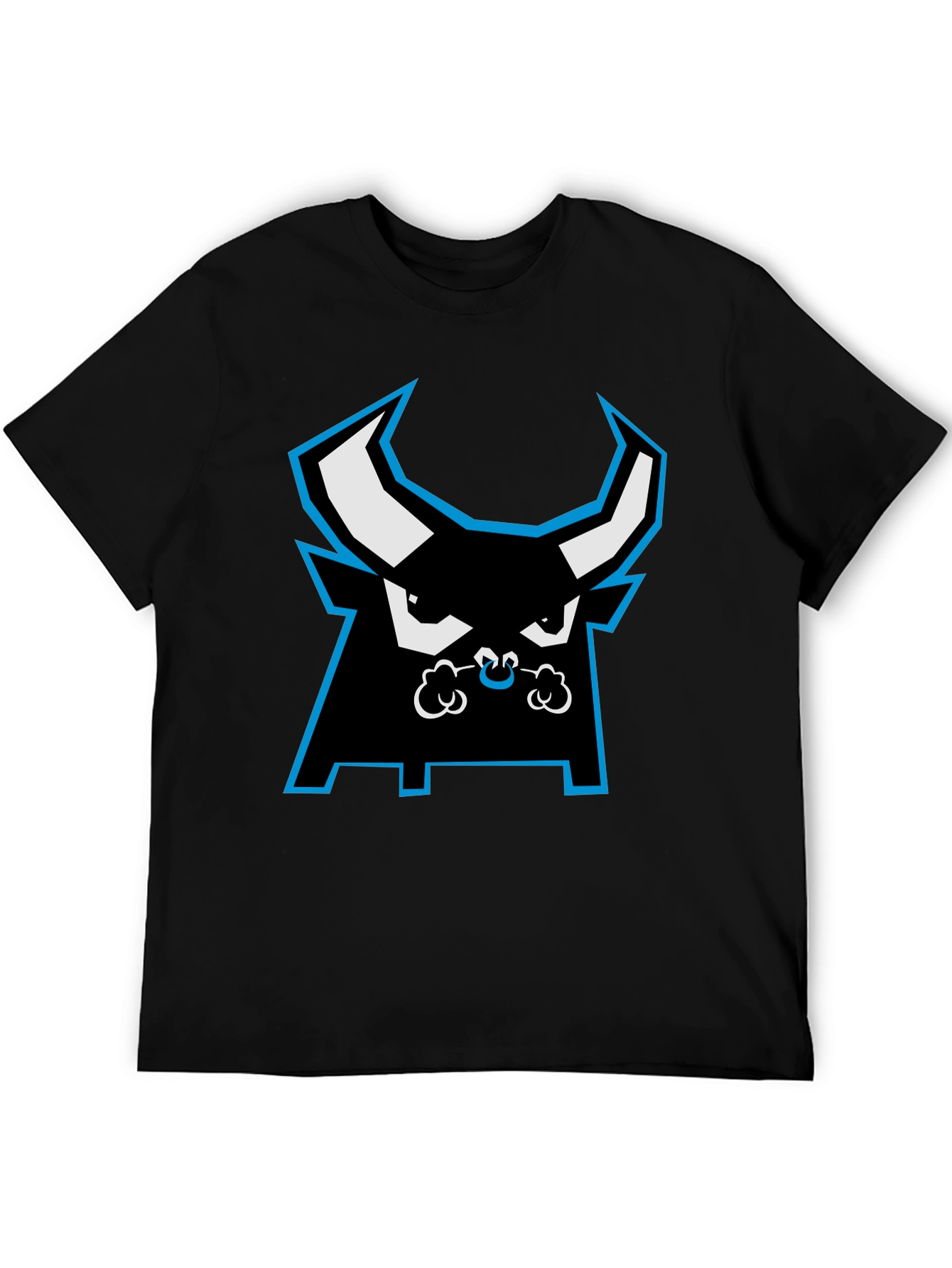 Bold Bull Graphic Tee - Black Cotton Casual Wear